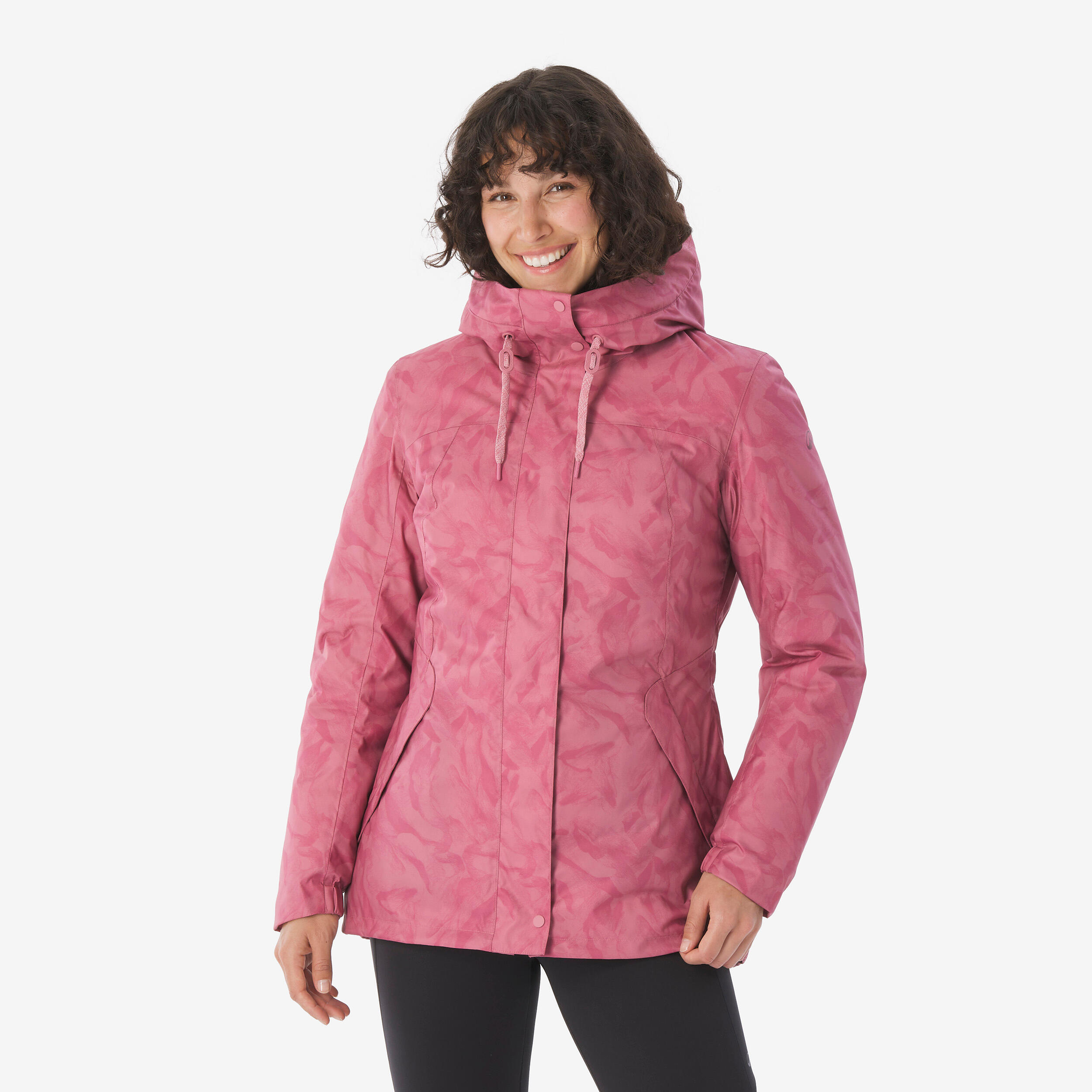 Winterjacke Damen warm bis -10 °C wasserdicht - NH500 rosa