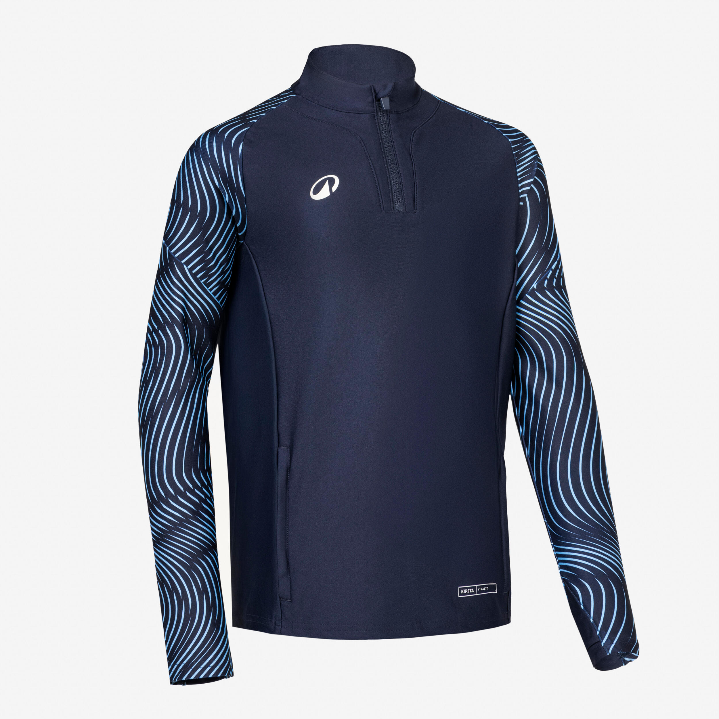 Kinder Fußball Sweatshirt 1/2-Zip - Club Wavy dunkelblau/hellblau