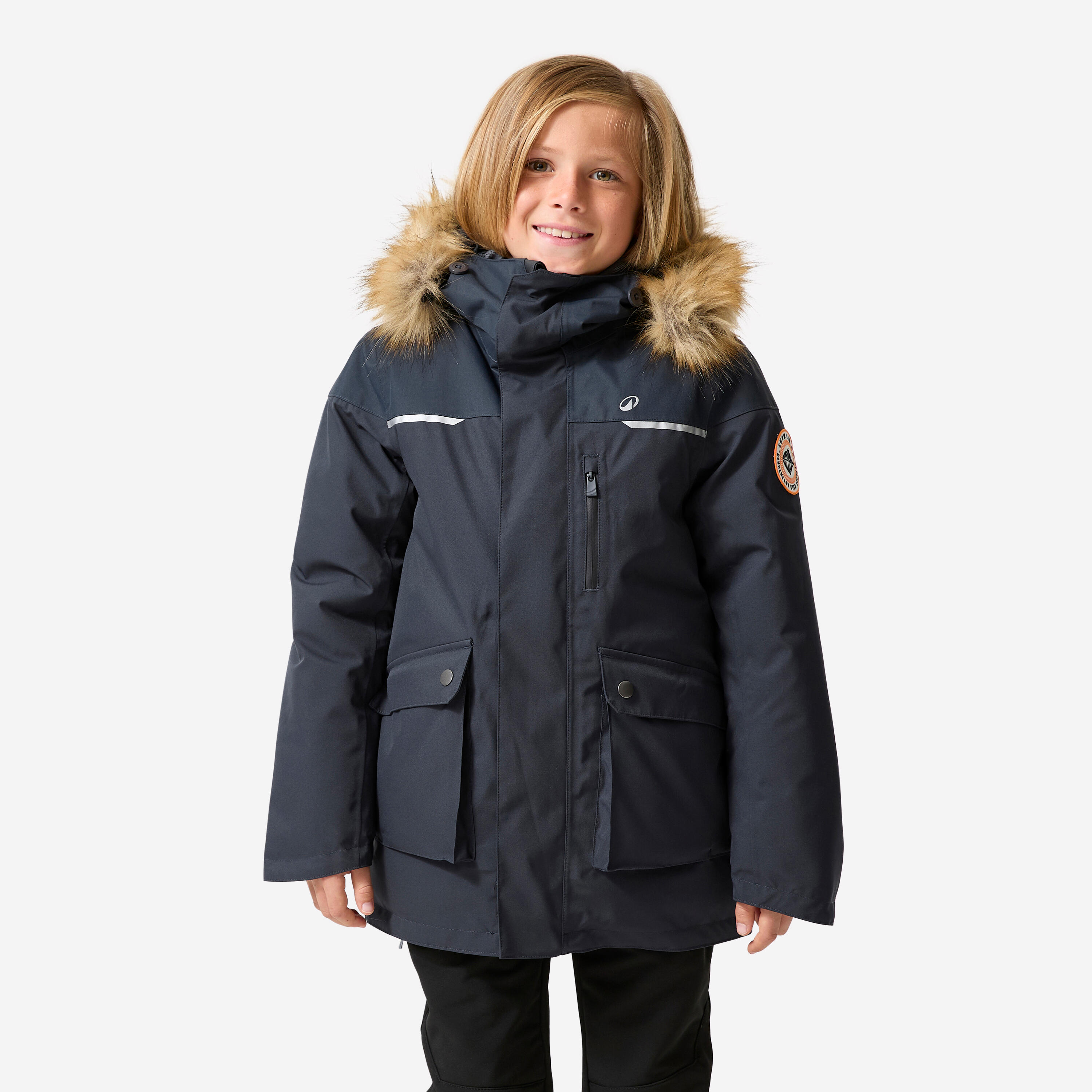 Winterjacke Parka Kinder bis -23 °C Gr. 122–172 Wandern - NH900 grau