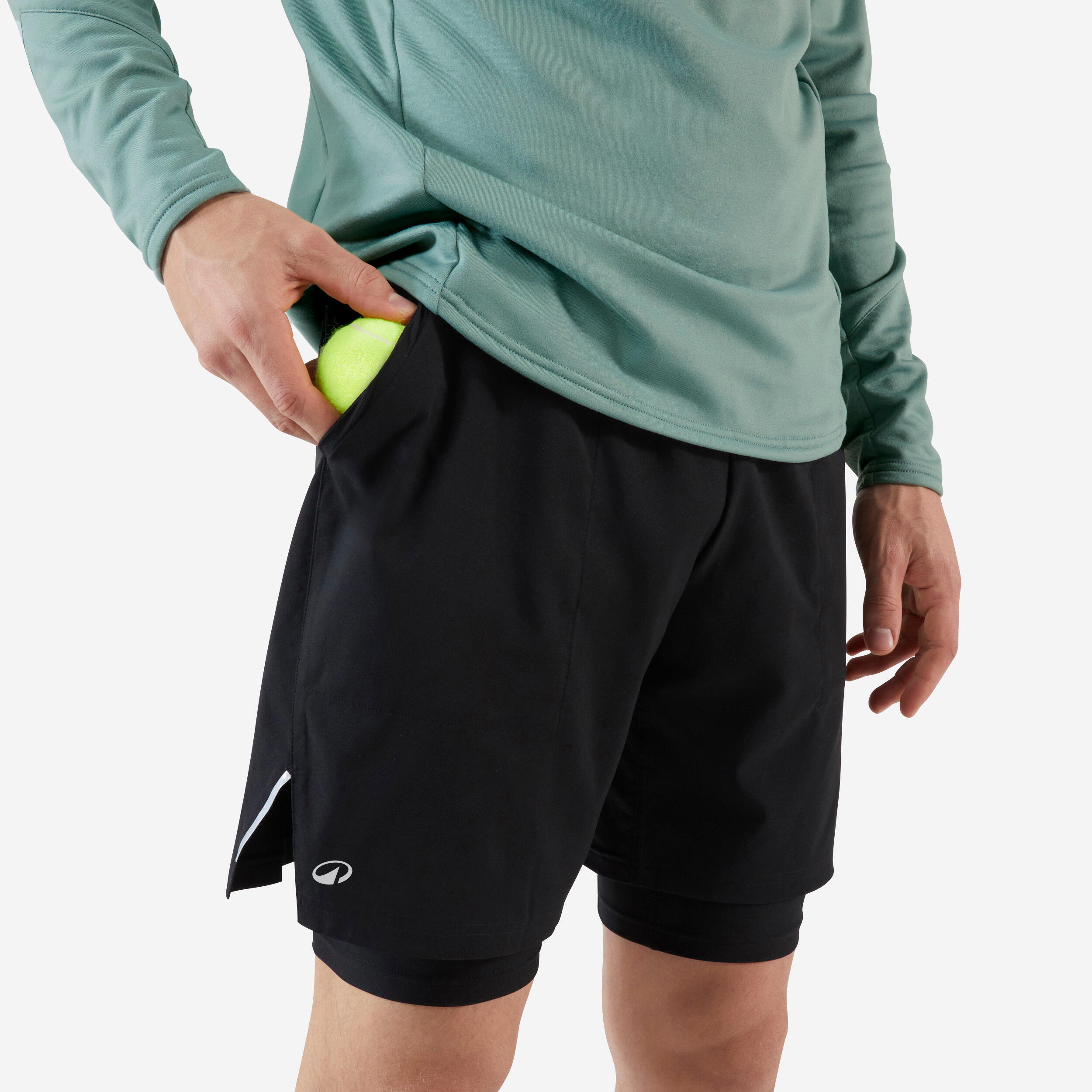 Herren Tennisshorts - TSH Thermic 2-in-1 schwarz