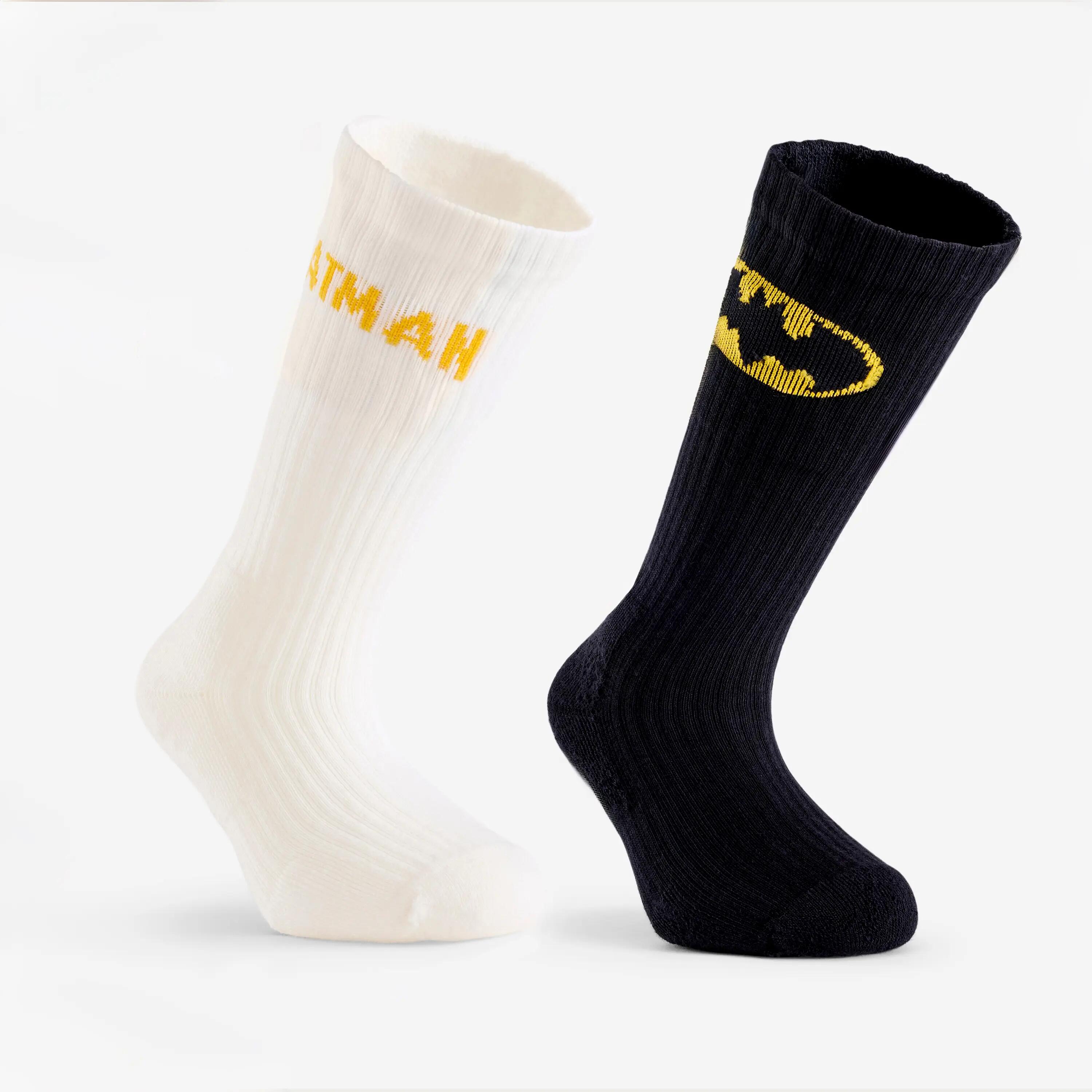 Sportsocken Kinder halbhoch - Batman weiß/schwarz