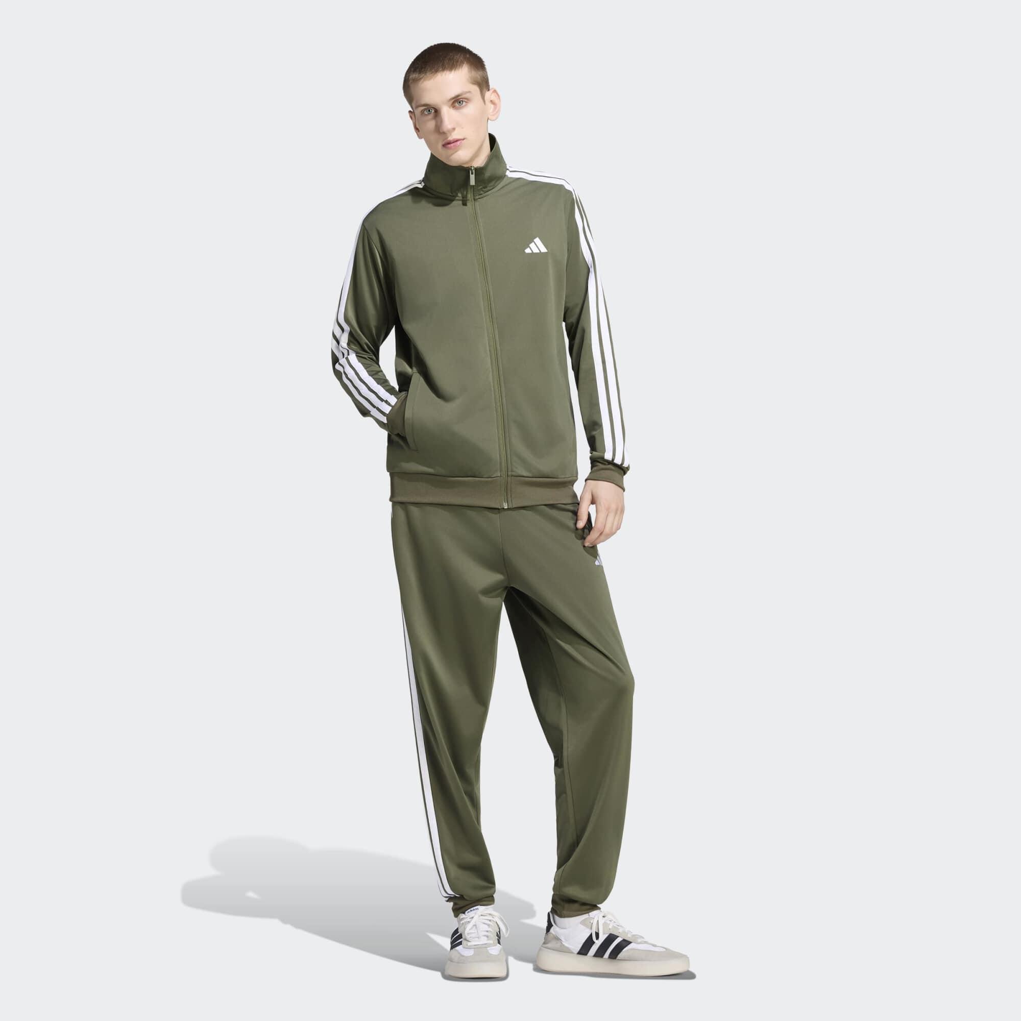 Trainingsanzug Herren warm - khaki/grün