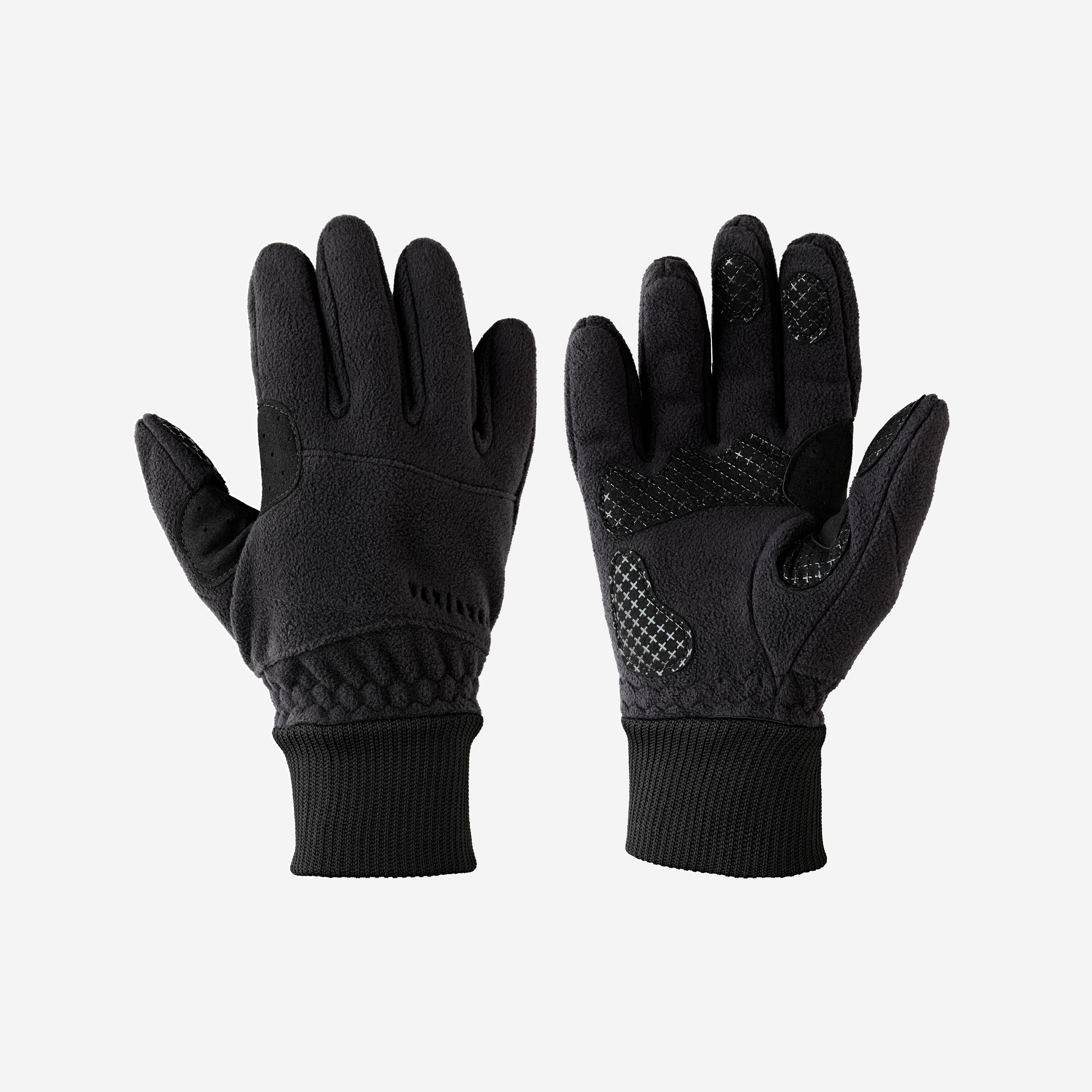 Fahrrad Handschuhe Fleece atmungsaktiv „Essential“ schwarz