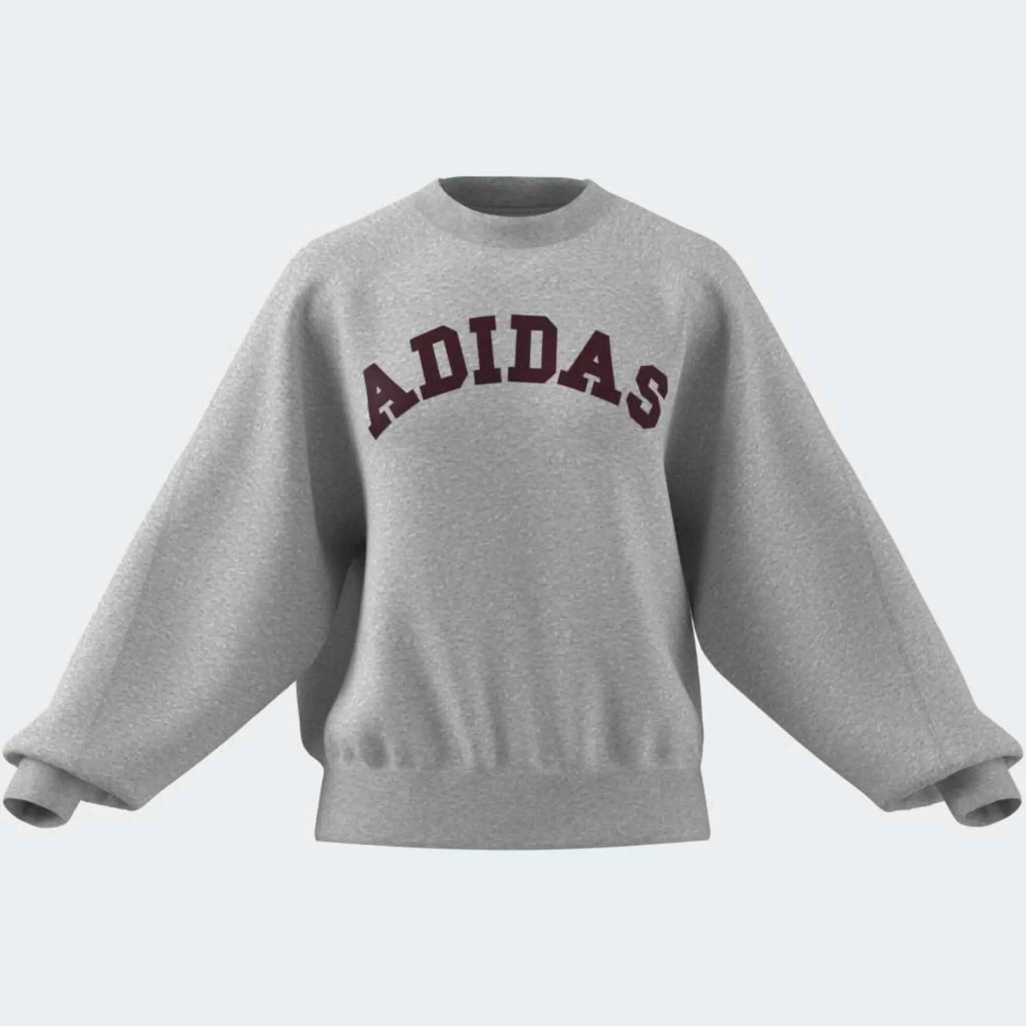 Sweatshirt Damen Rundhals Baumwolle - grau