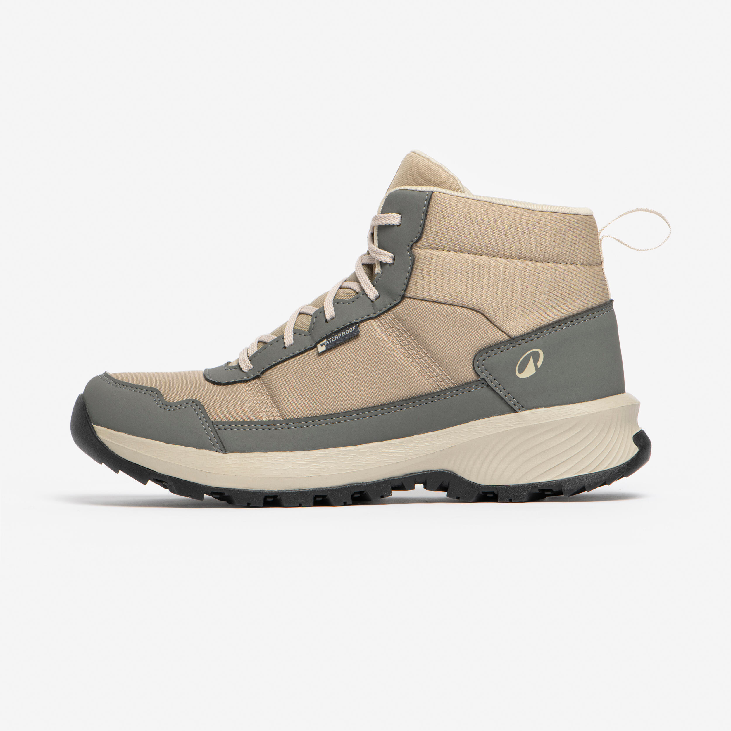 Wanderschuhe Damen halbhoch wasserdicht Wandern - NH100 WP beige/khaki