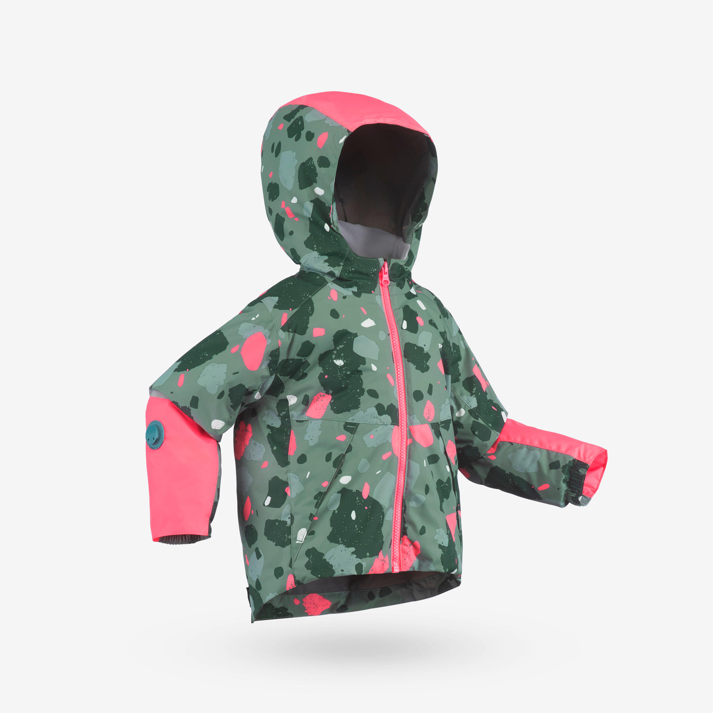 Skijacke Kinder Gr. 80–110 warm verstellbar - 500 Toddler rosa/grün
