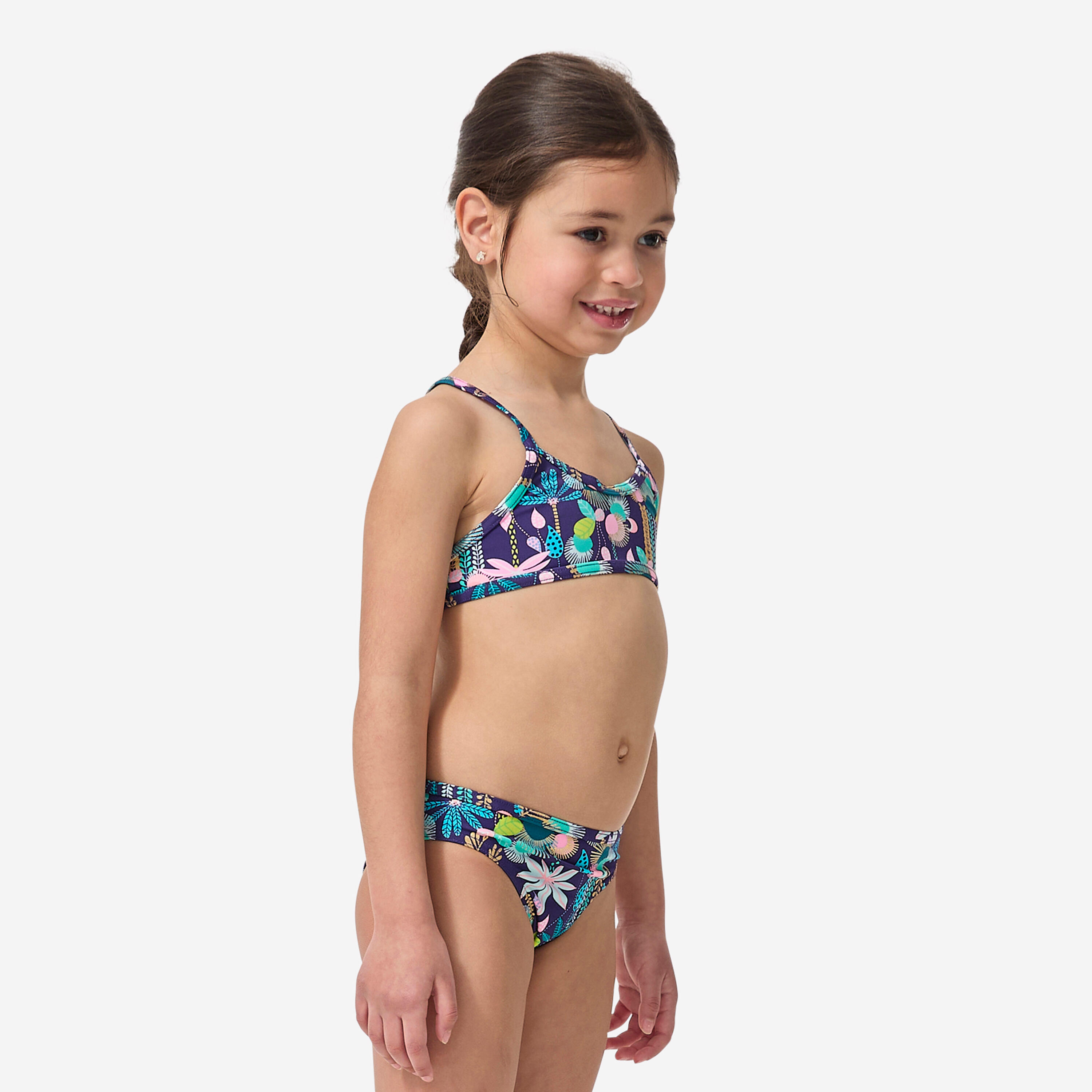 Bikini-Set Surfen Mädchen gekreuzte Träger geblümt June