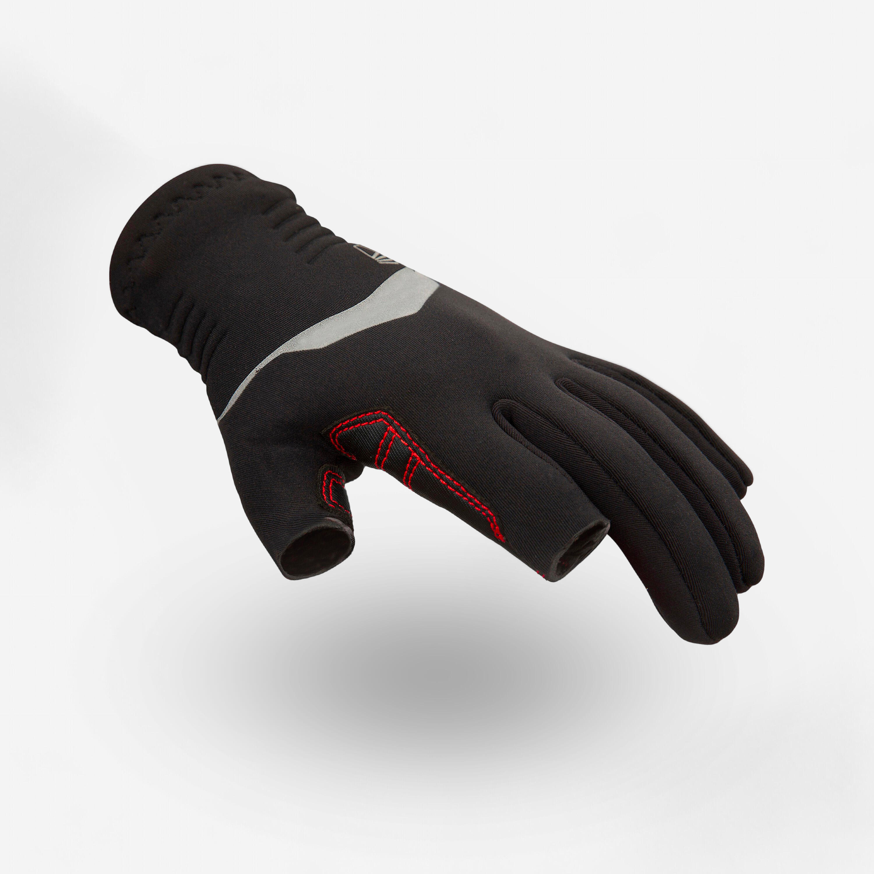 Segelhandschuhe Kinder Dreifinger Neopren 1 mm - 900 schwarz