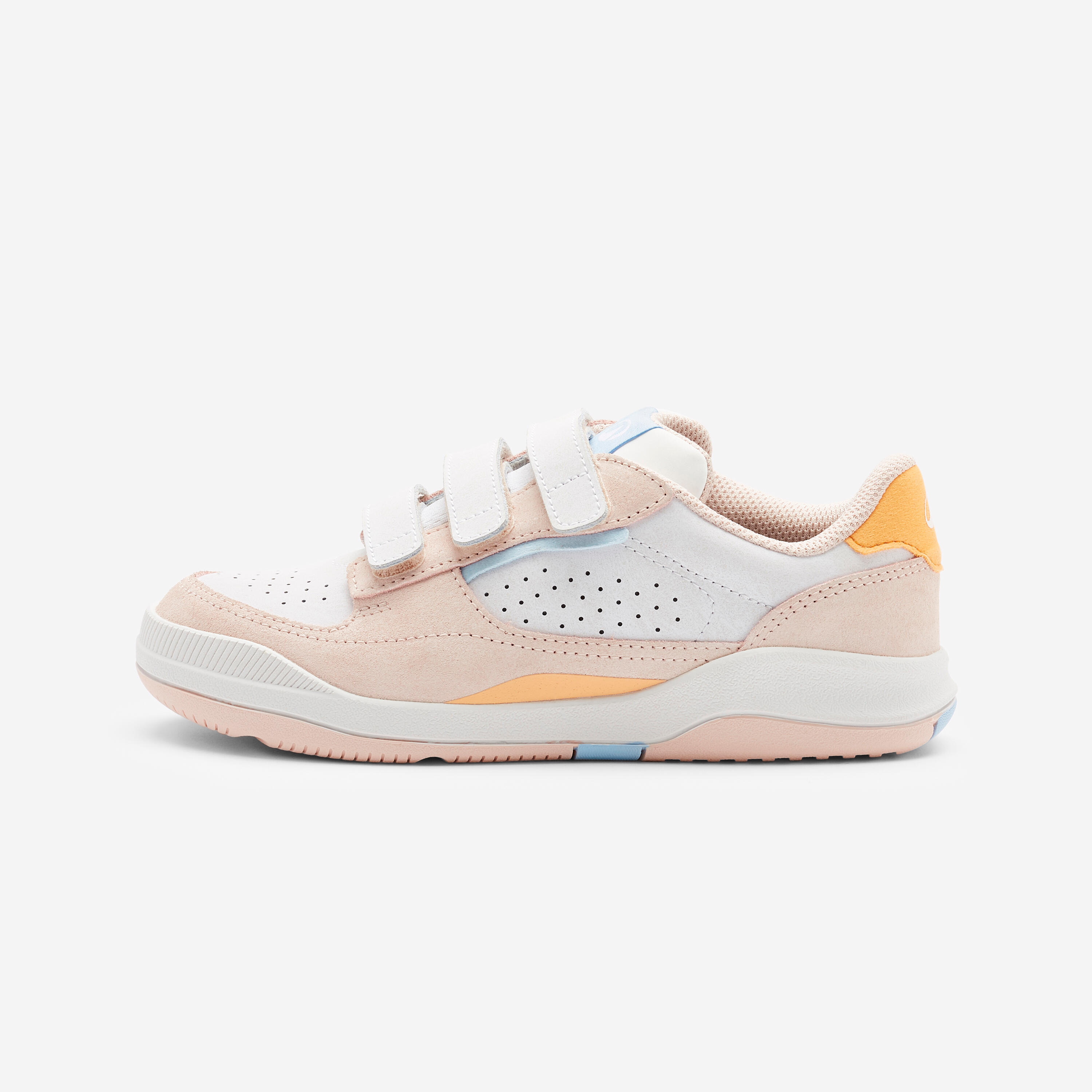 Fitnessschuhe Sneaker Kinder Klett Leder - Playventure City rosa/orange