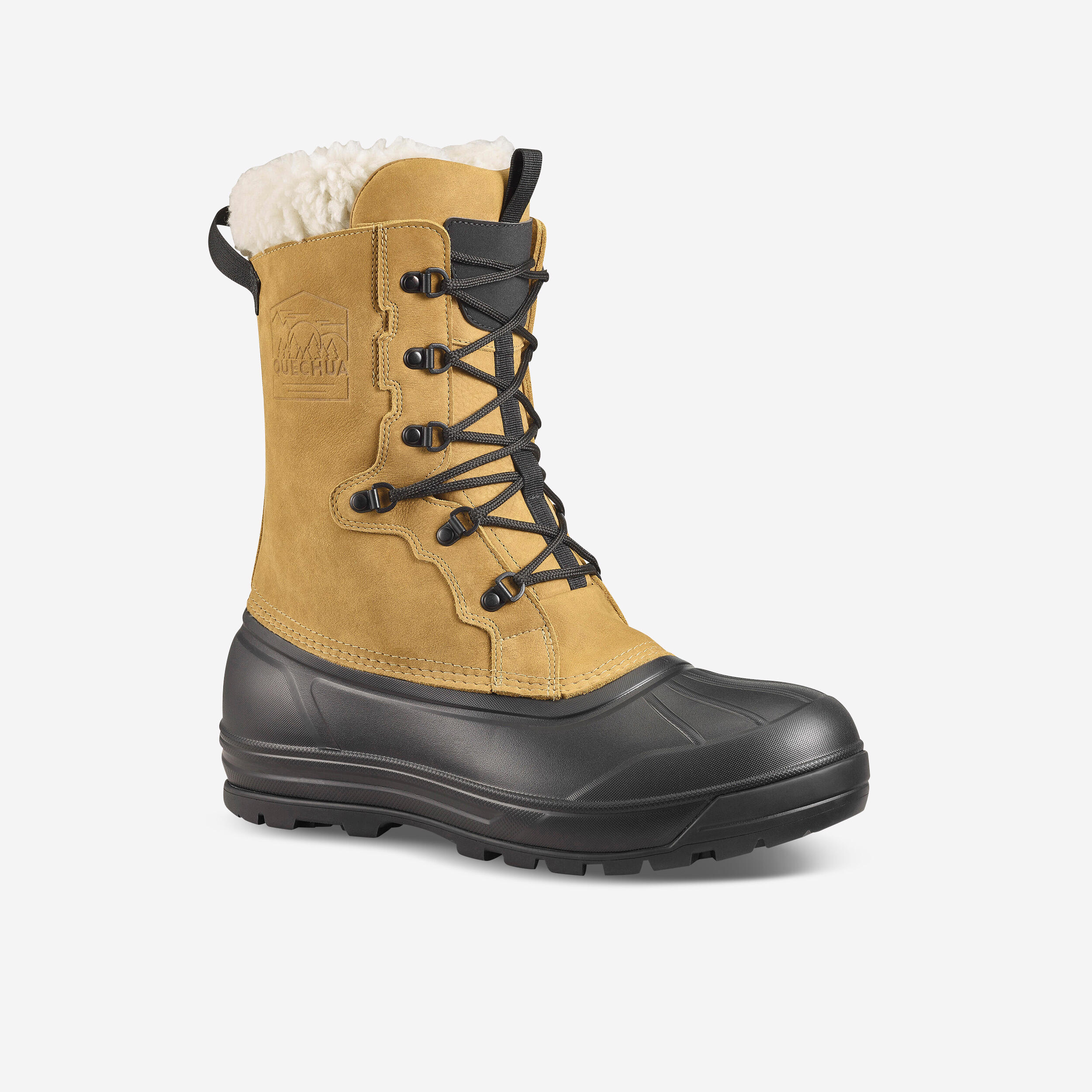 Winterstiefel Herren Leder warm wasserdicht Winderwandern - NH900 gelb