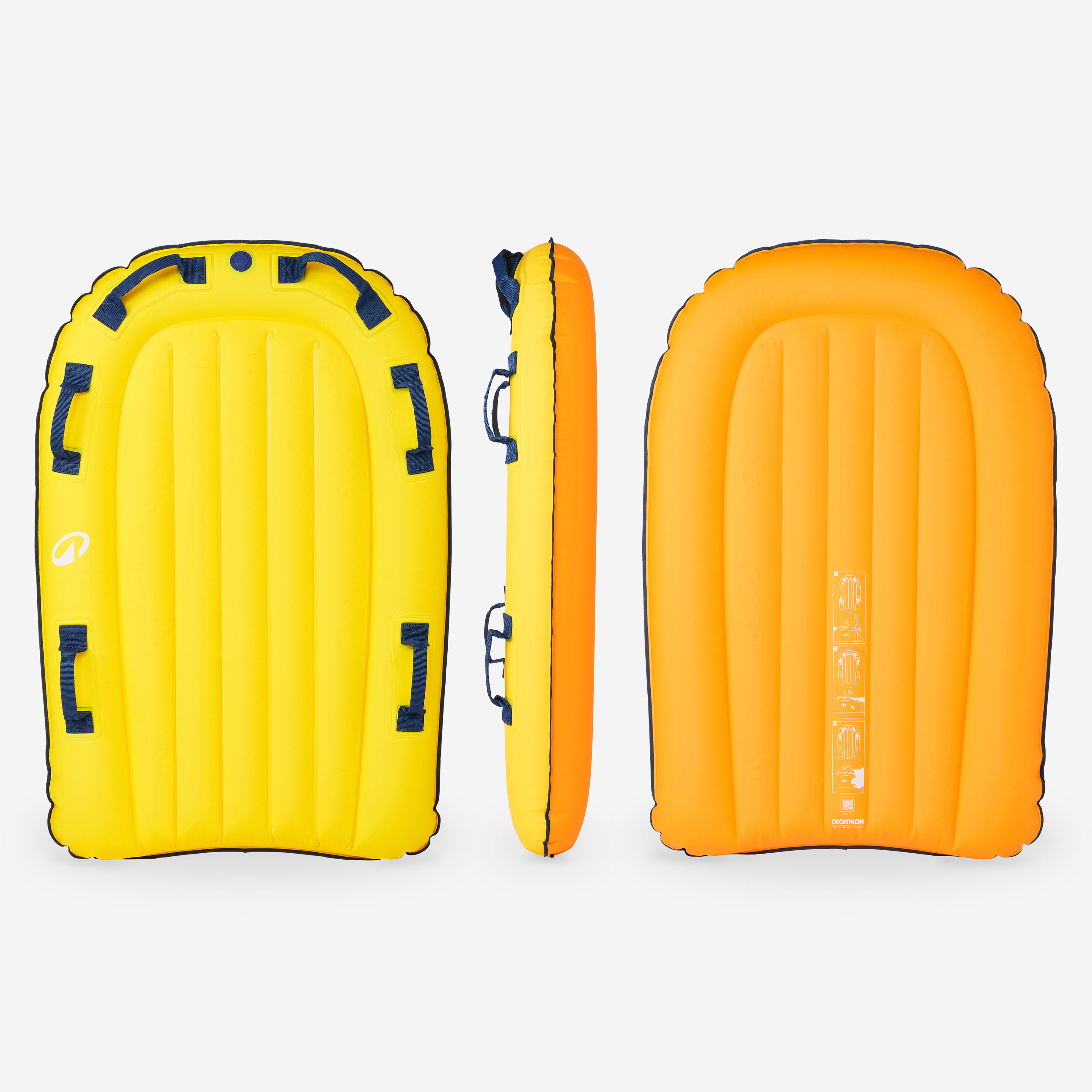 Bodyboard aufblasbar Tandem gelb/orange