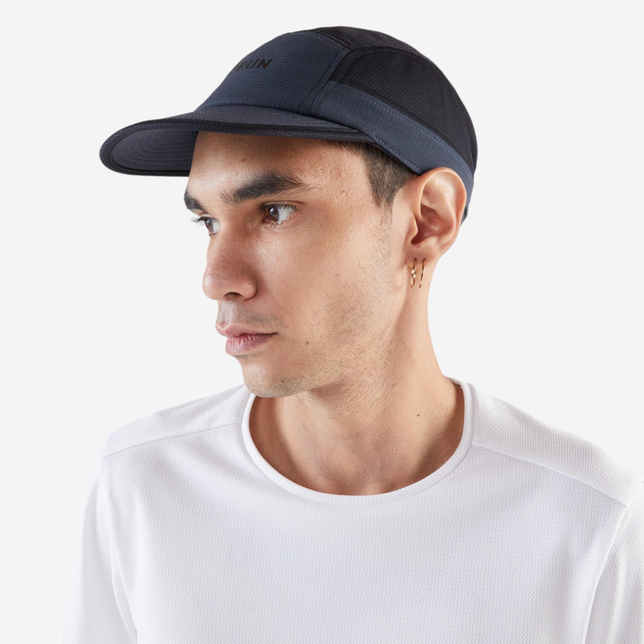Lauf-Cap Schirmmütze 5 Panel - schwarz/grau