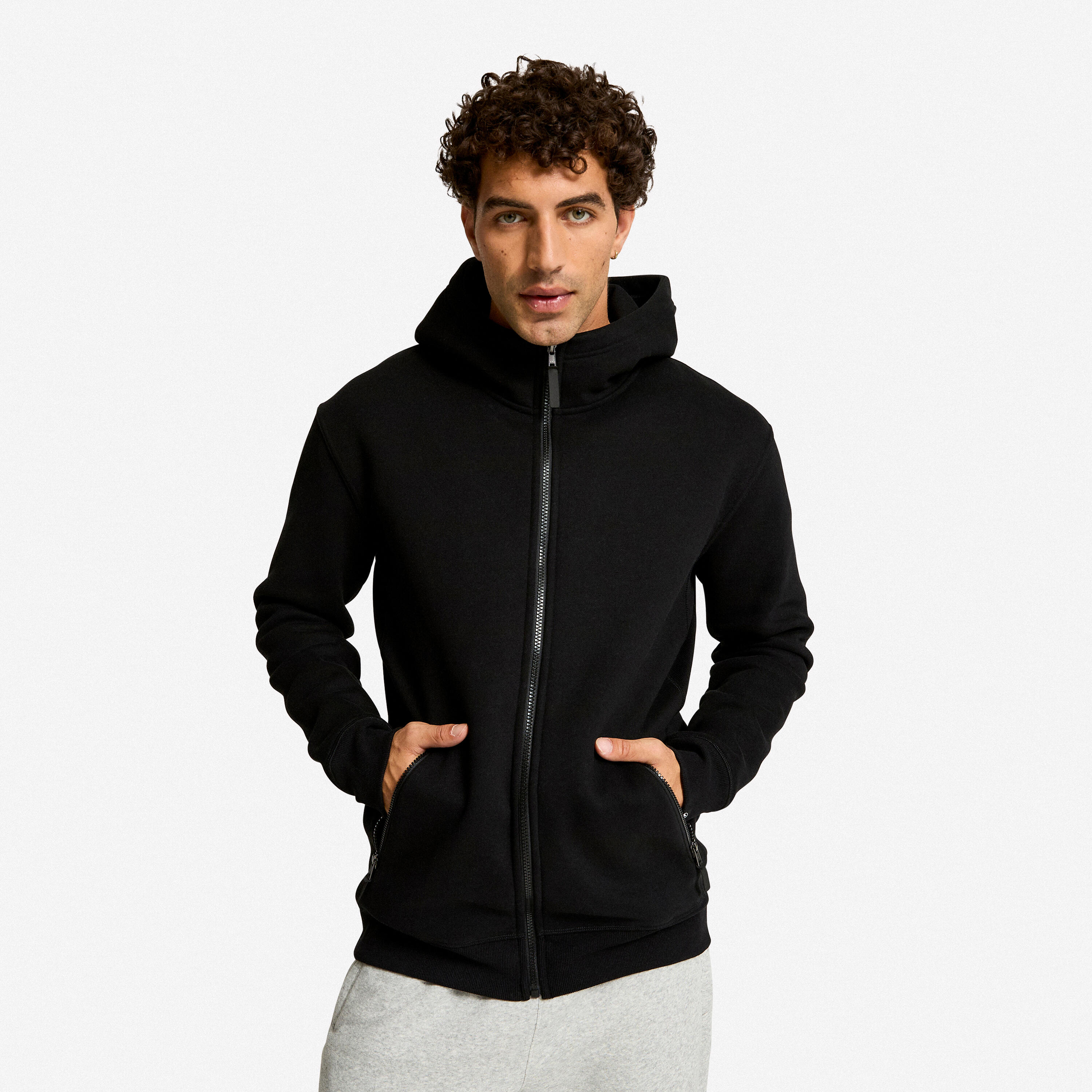 Kapuzenjacke Herren - schwarz