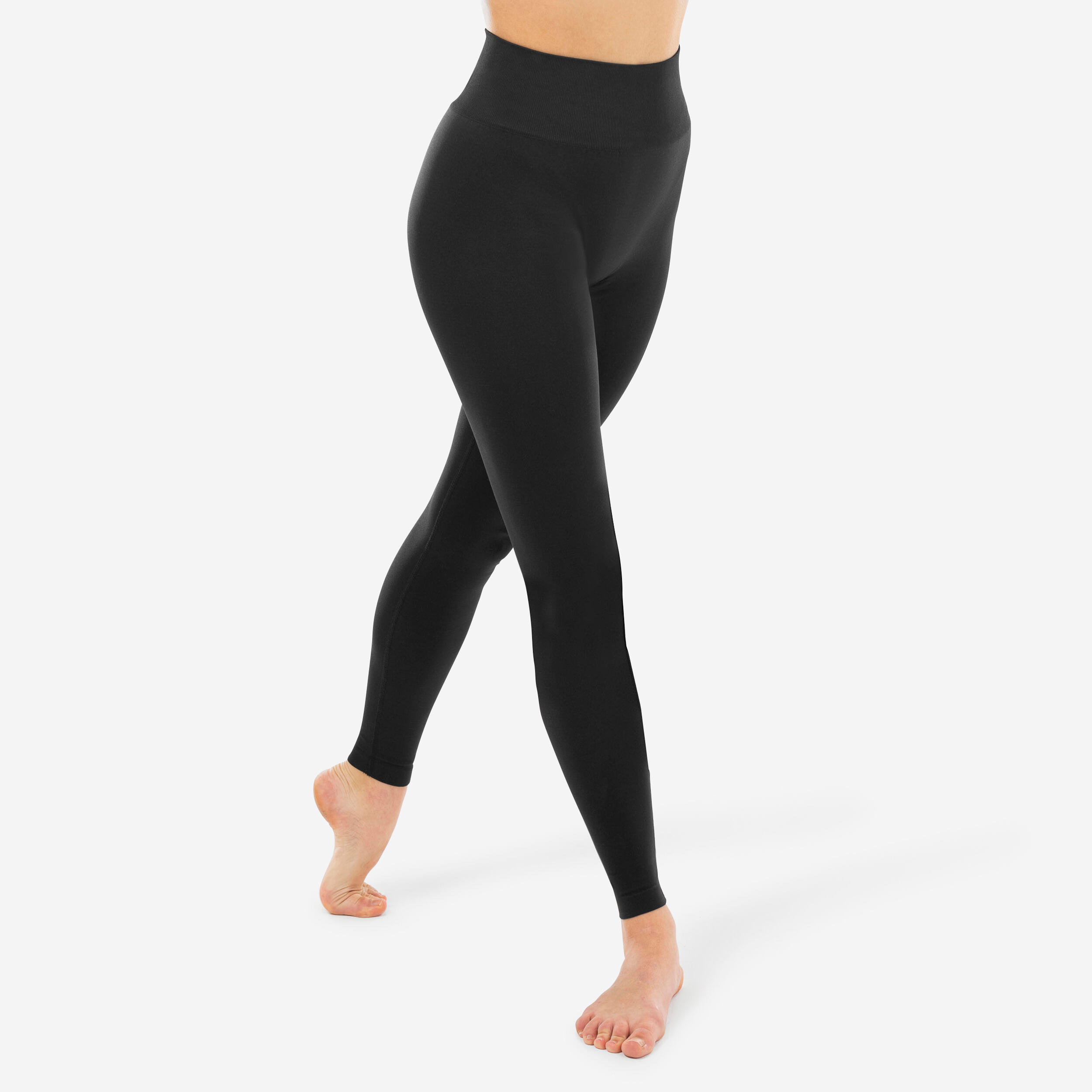 Tanz-Leggings Damen Modern Dance hohe Taille - schwarz