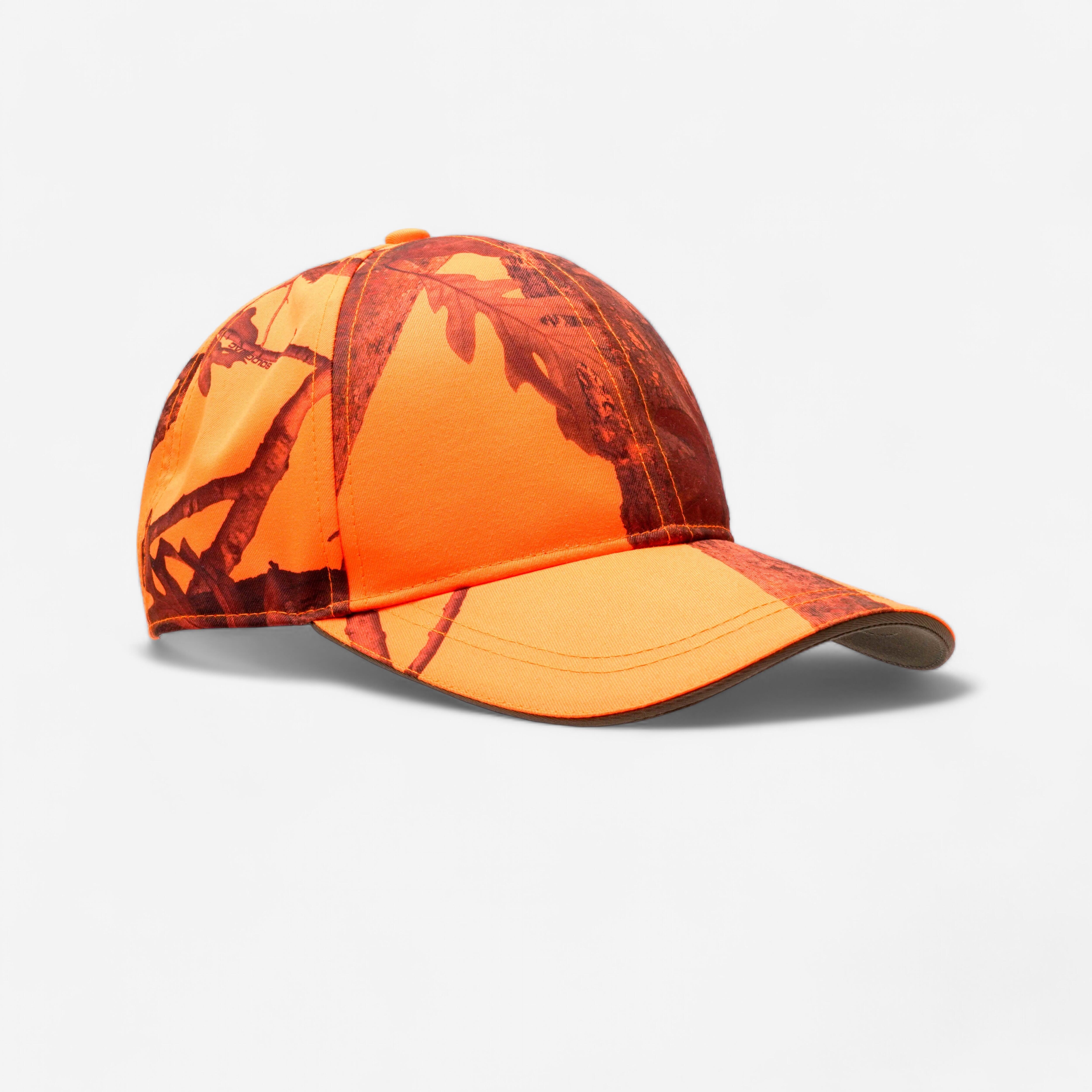 Jagdmütze/Schirmmütze 500 Camouflage/orange