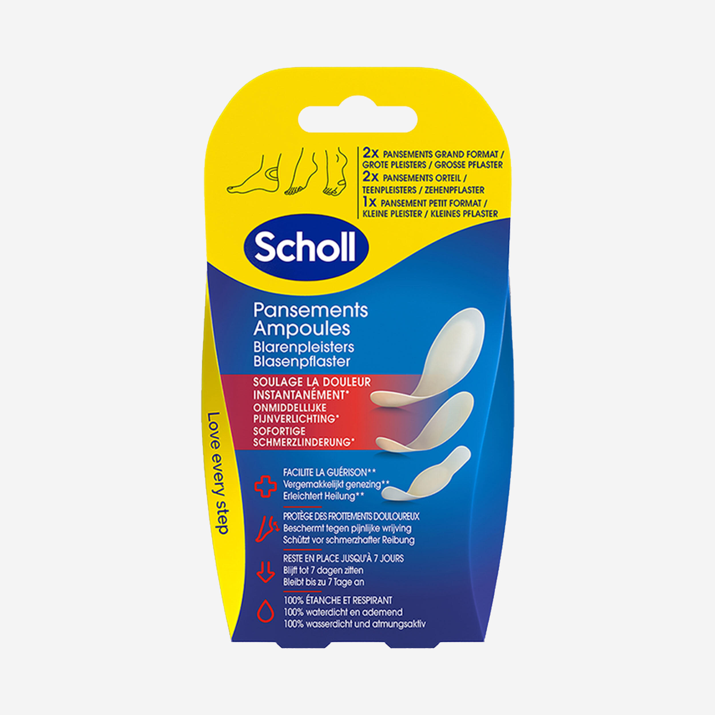 Blasenpflaster Hydrokolloid klein+groß+Zehen 5 Stück