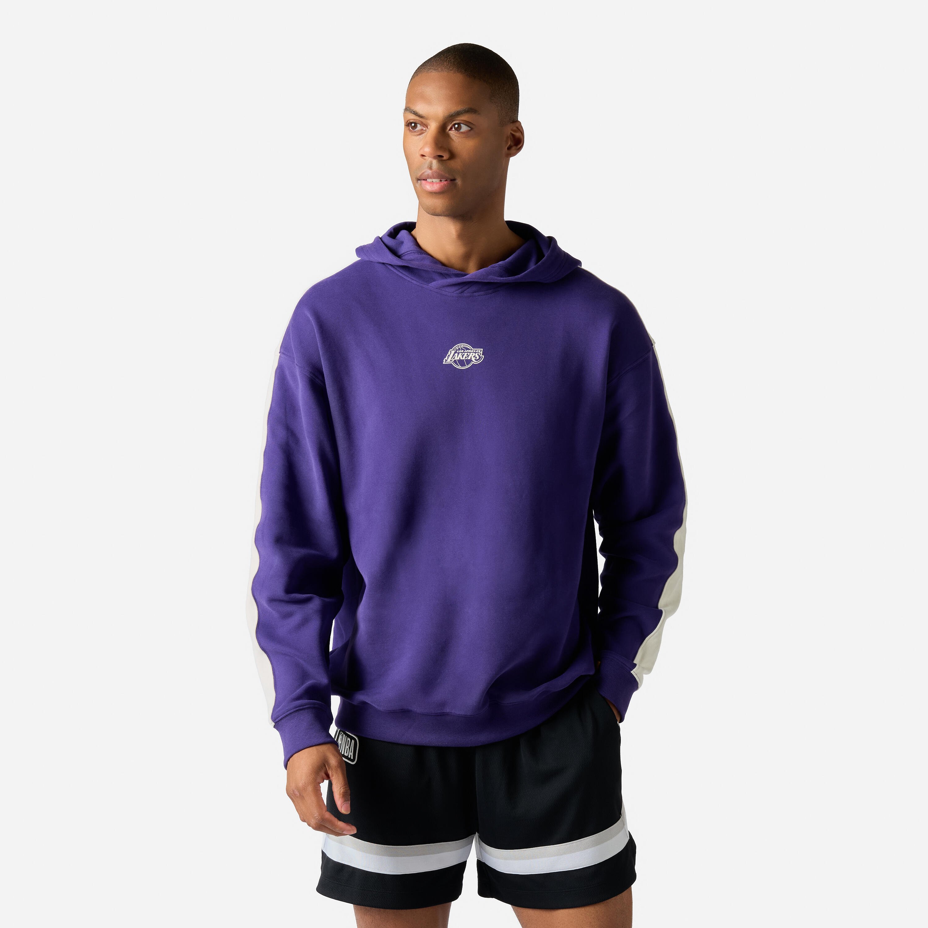 Damen/Herren Basketball Sweatshirt mit Kapuze NBA Lakers - violett