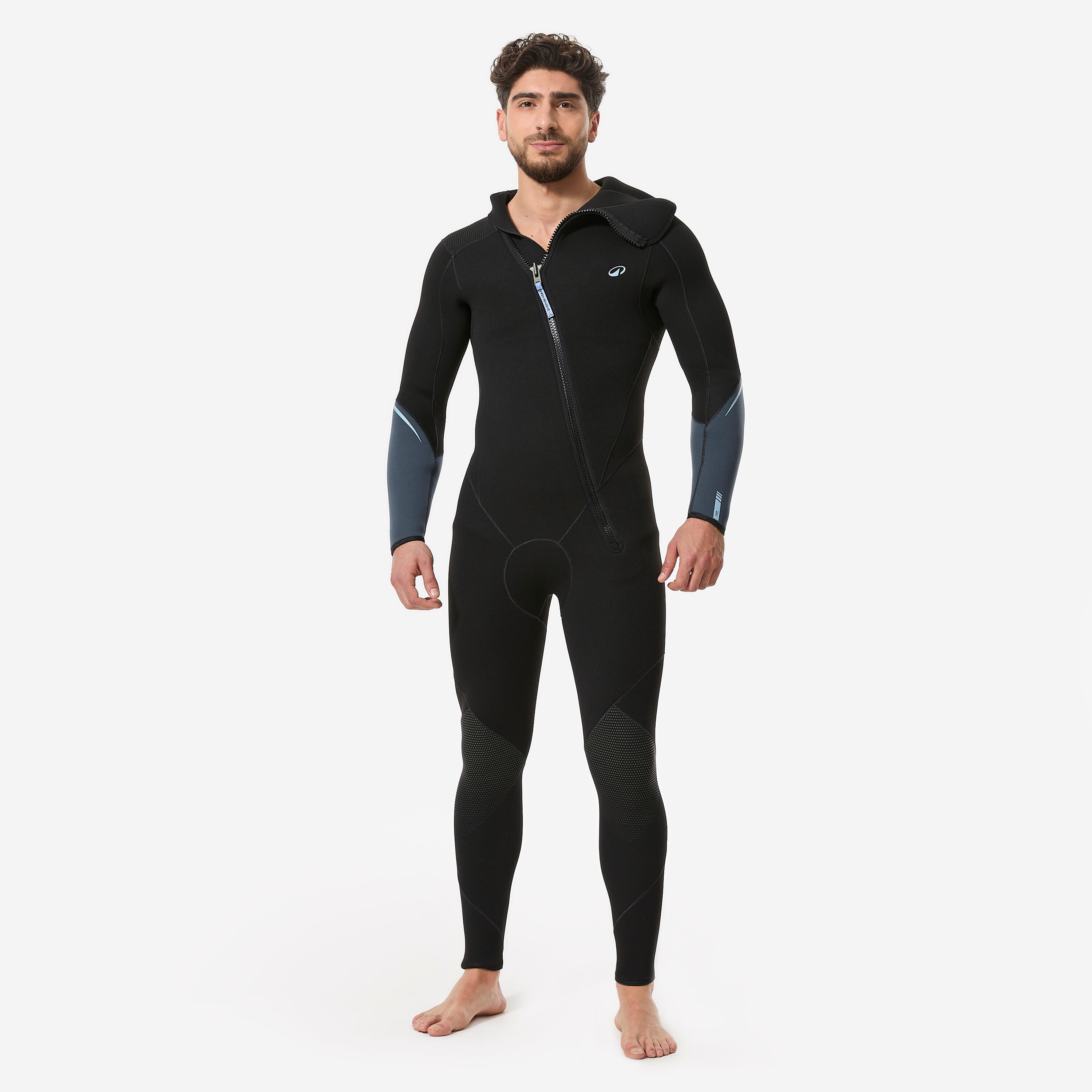 Neoprenanzug Tauchen Herren Kapuze SCD500 5 mm schwarz/blau