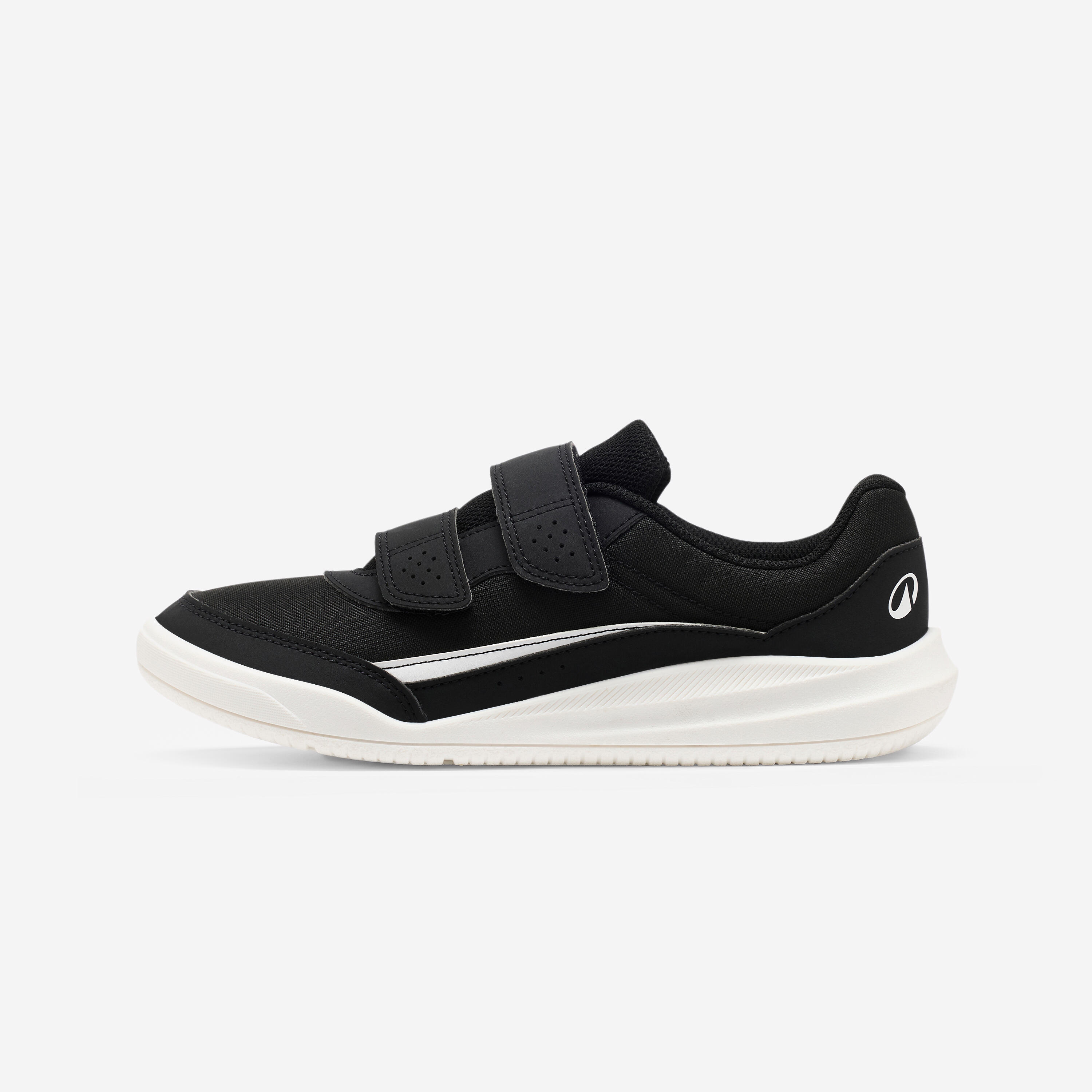Sportschuhe Kinder Klettverschluss biegsam - Play Standard schwarz/weiß