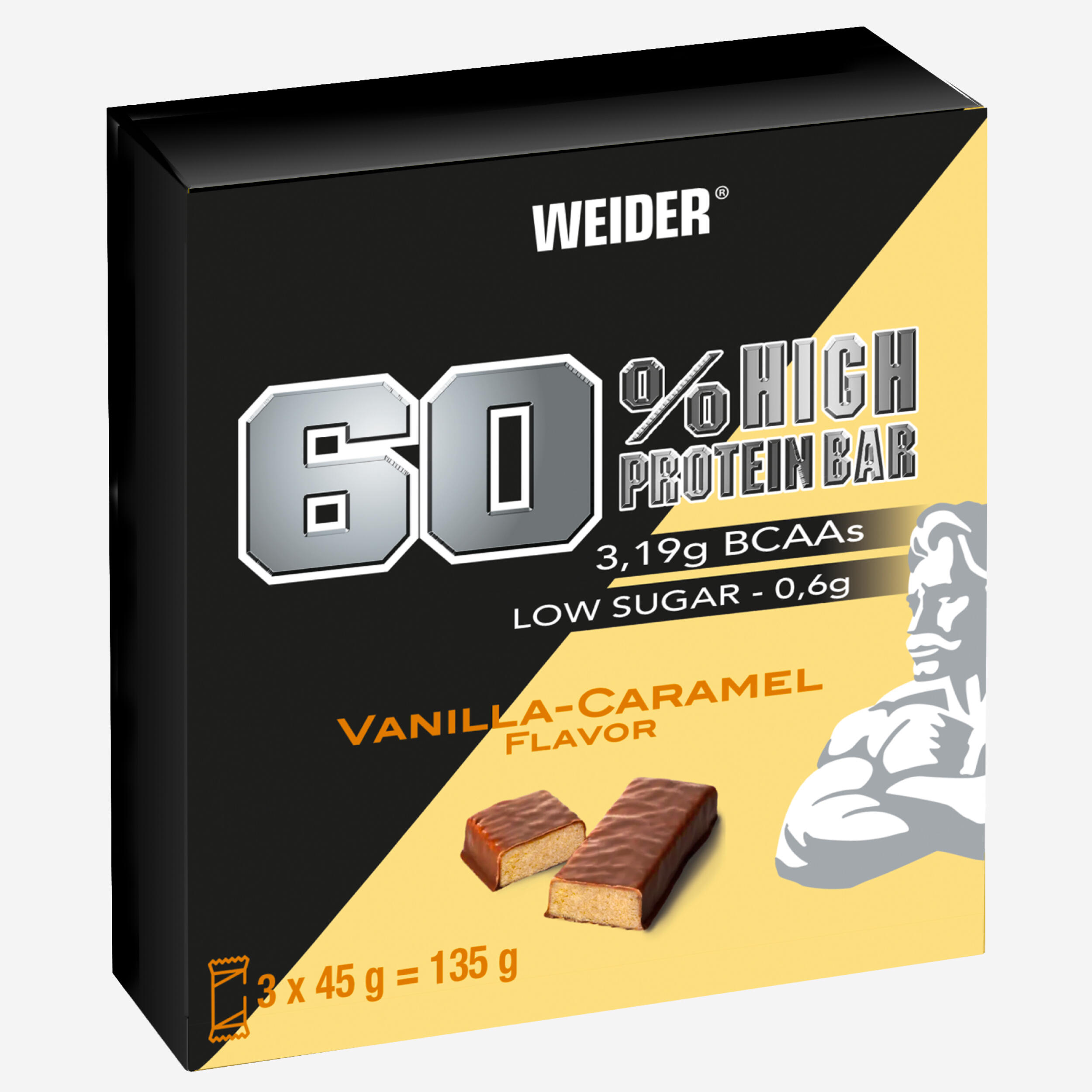 Proteinriegel 60 % Protein Vanille Karamell 3 x 45g