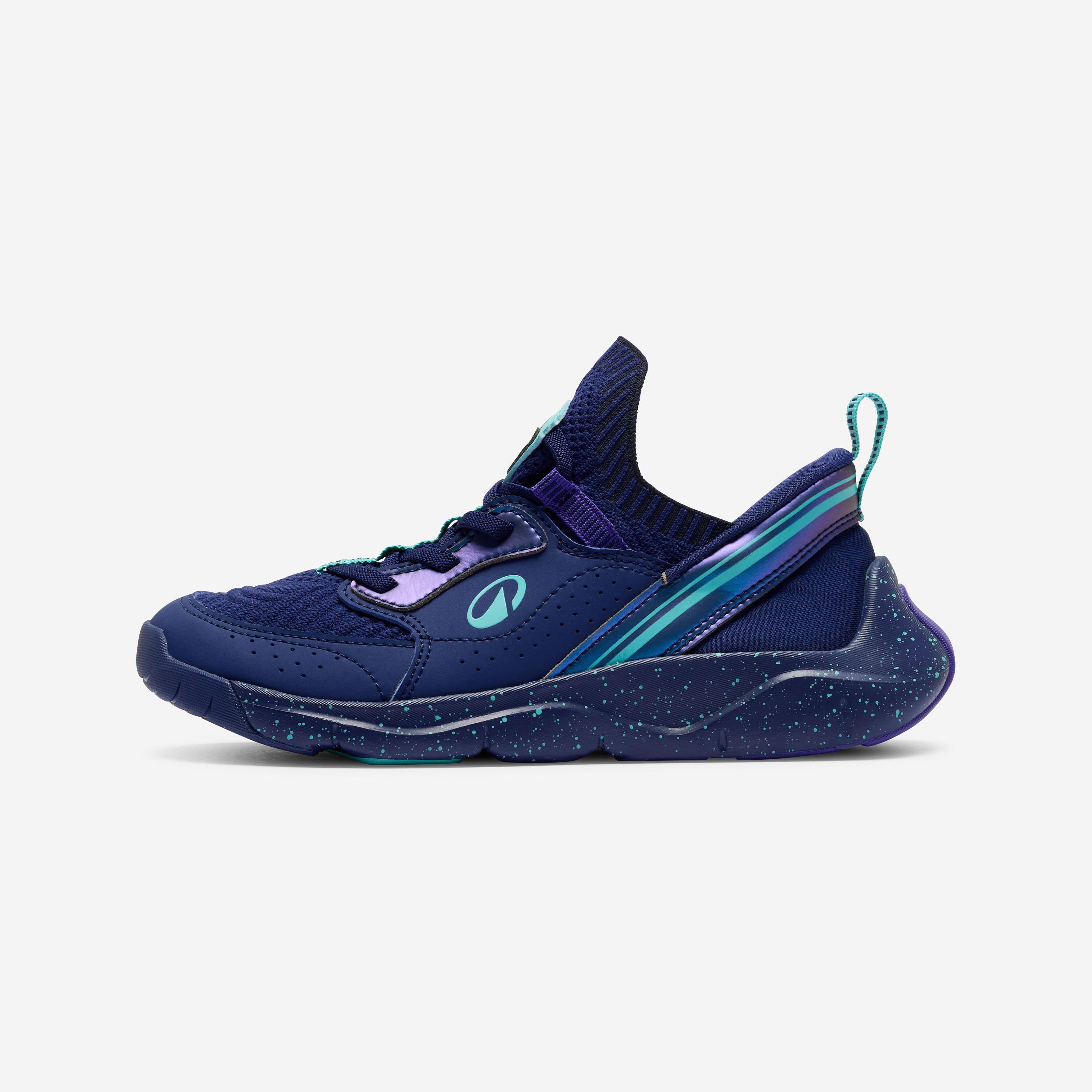 Fitnessschuhe Sneaker Kinder Schnürung einfach anzuziehen - Playful Easy blau