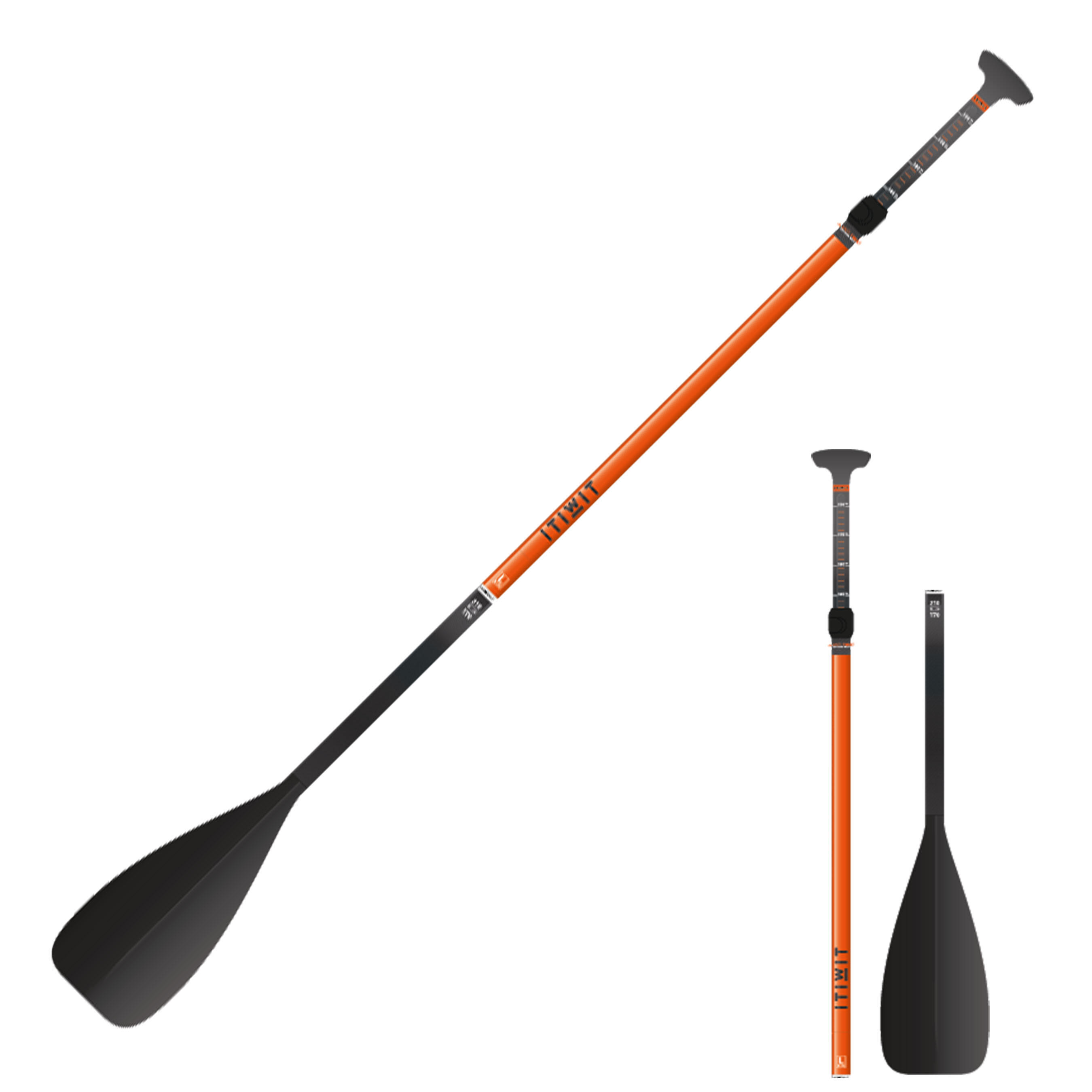 Paddel für SUP 500 Glasfaser/Carbon 3-teilig 170-210 cm