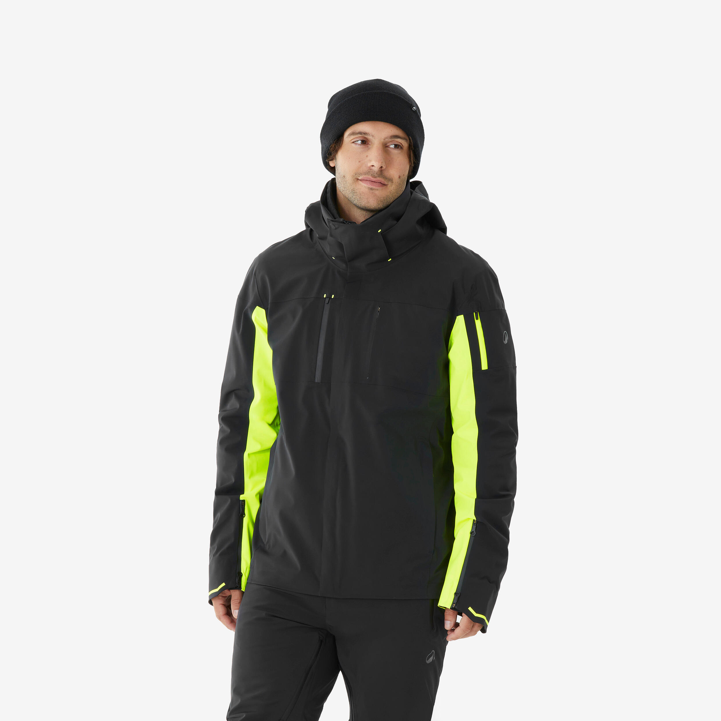 Skijacke Snowboardjacke Herren sehr atmungsaktiv wasserdicht - 900 schwarz/gelb