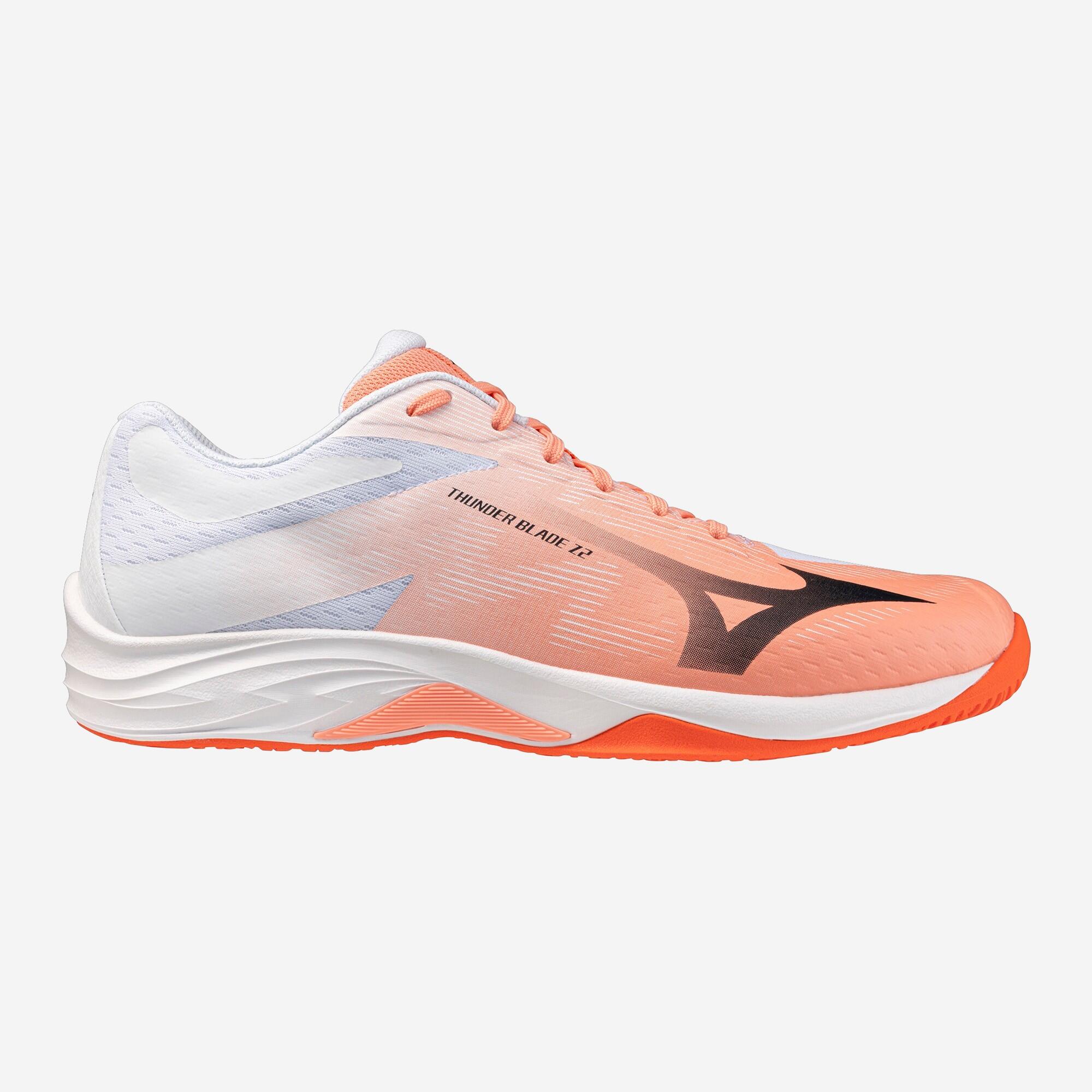 Damen/Herren Handballschuhe - Mizuno Thunderblade Z2 rosa/weiß