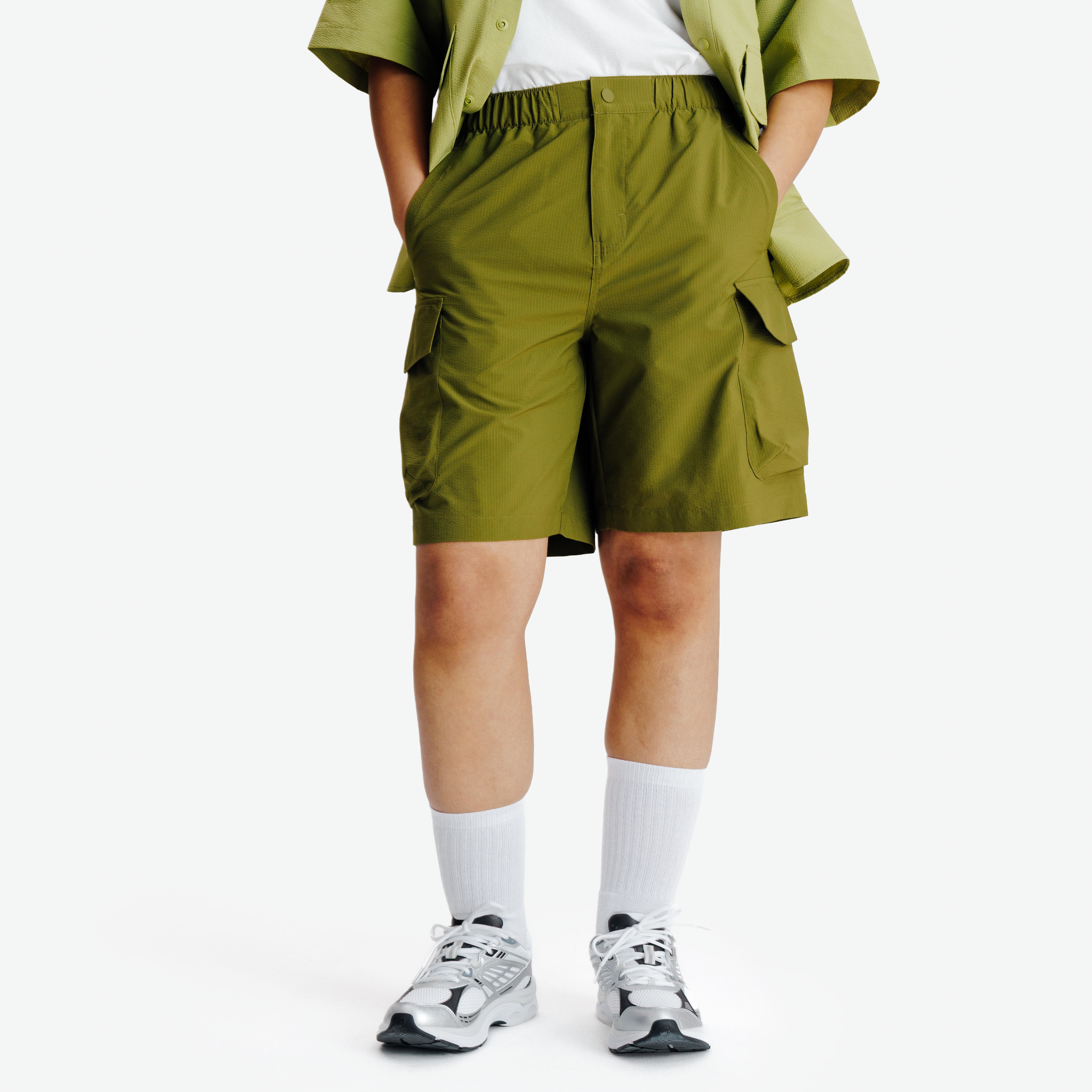 Shorts Damen/Herren Seersucker - Lifetech grün