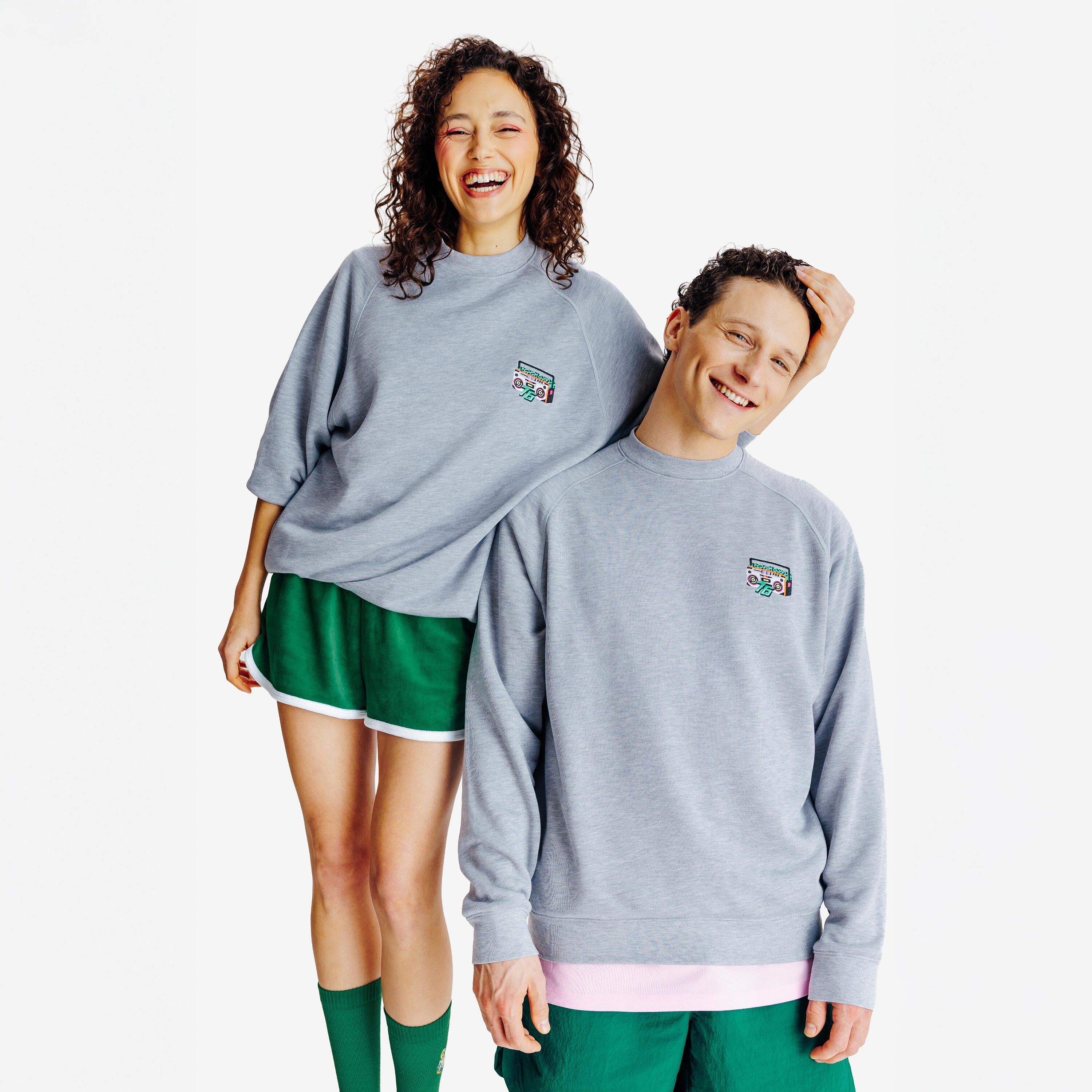 Sweatshirt Herren Rundhals - Yestalgia grau meliert