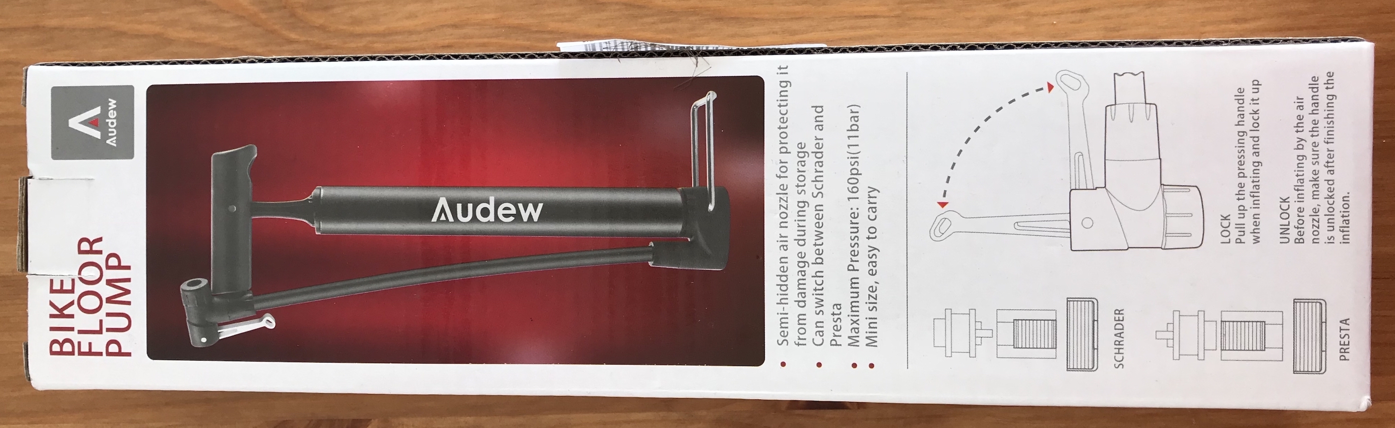 Audew Mini Floor Pump Verpackung