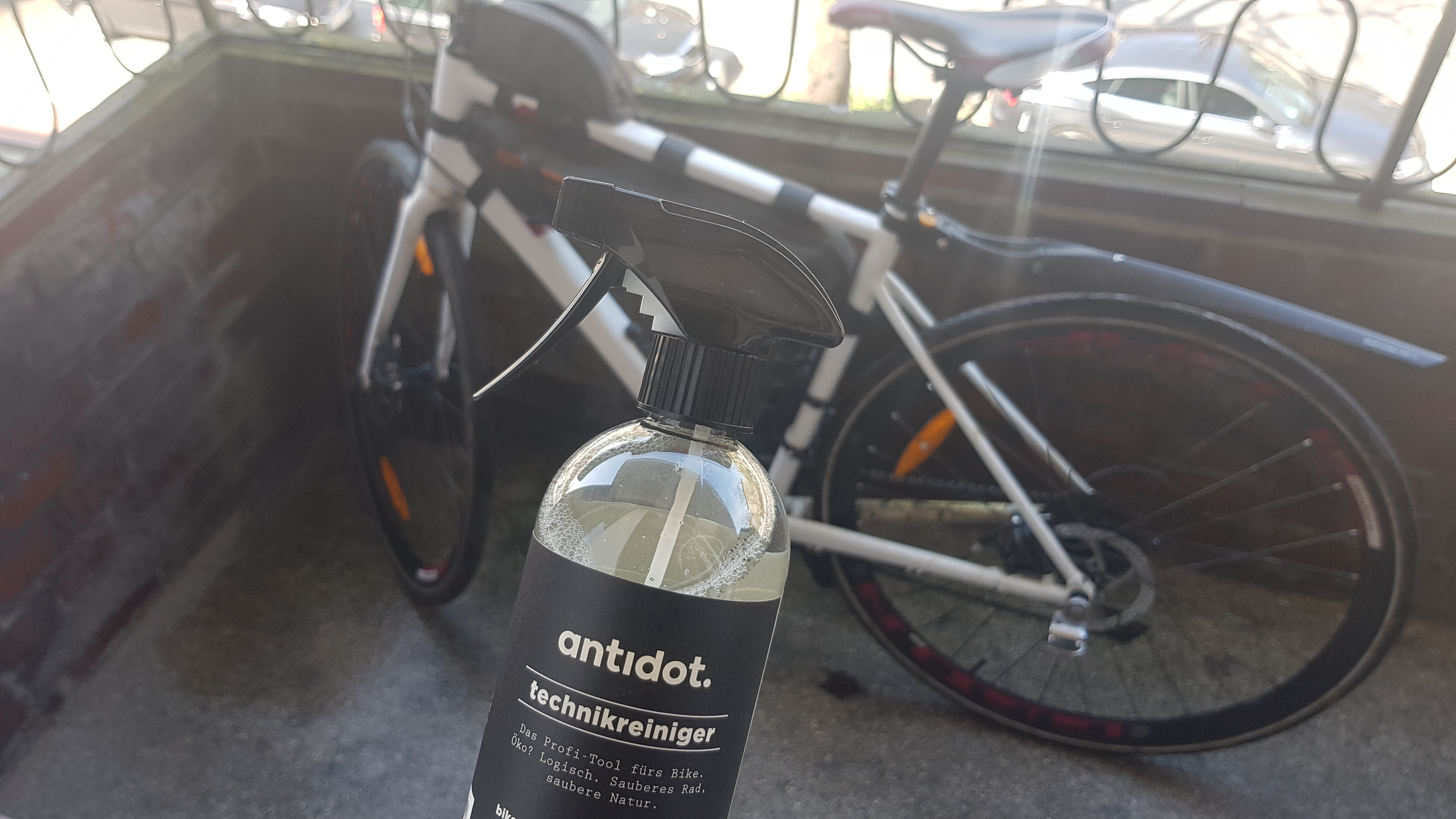 Reiniger vor Rennrad
