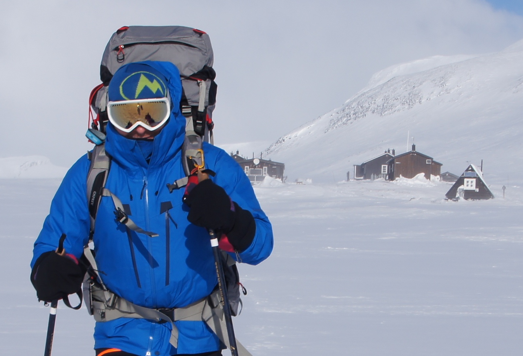 Rucksack getragen