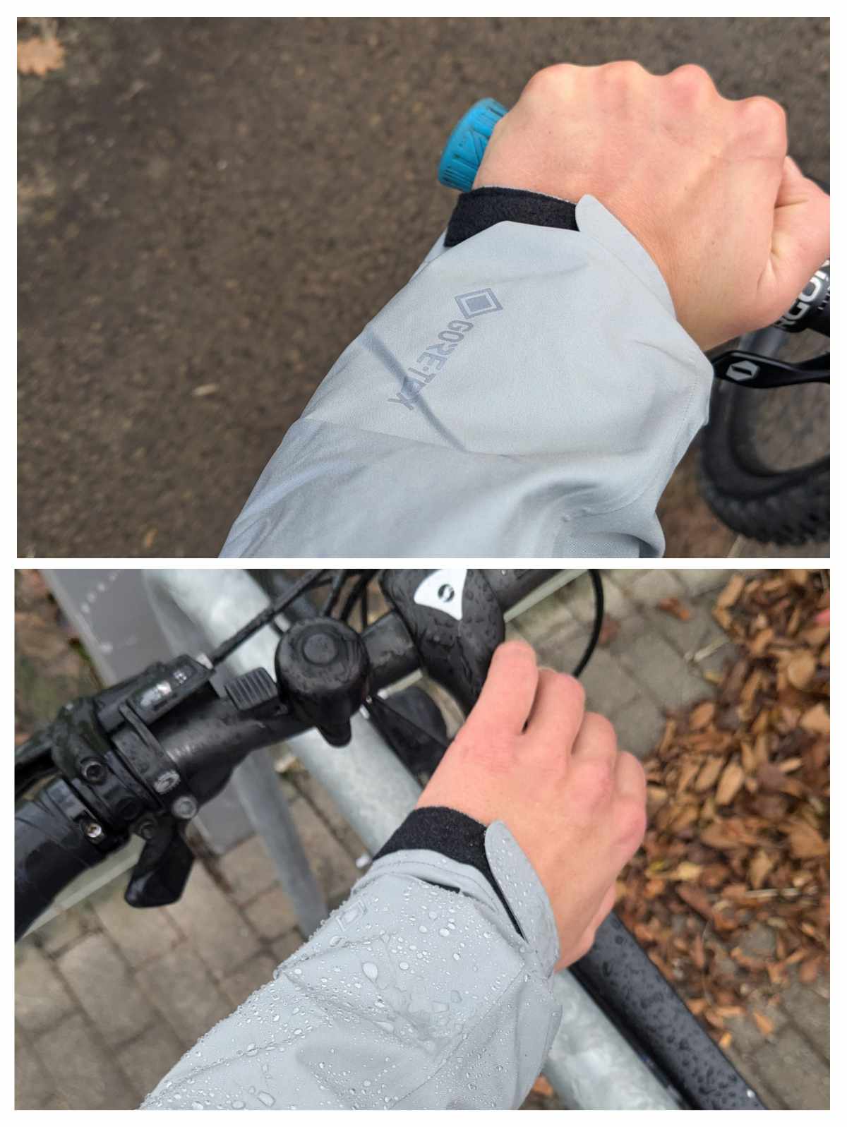 Man sieht dass die Ärmel bis übers Handgelenk reichen
