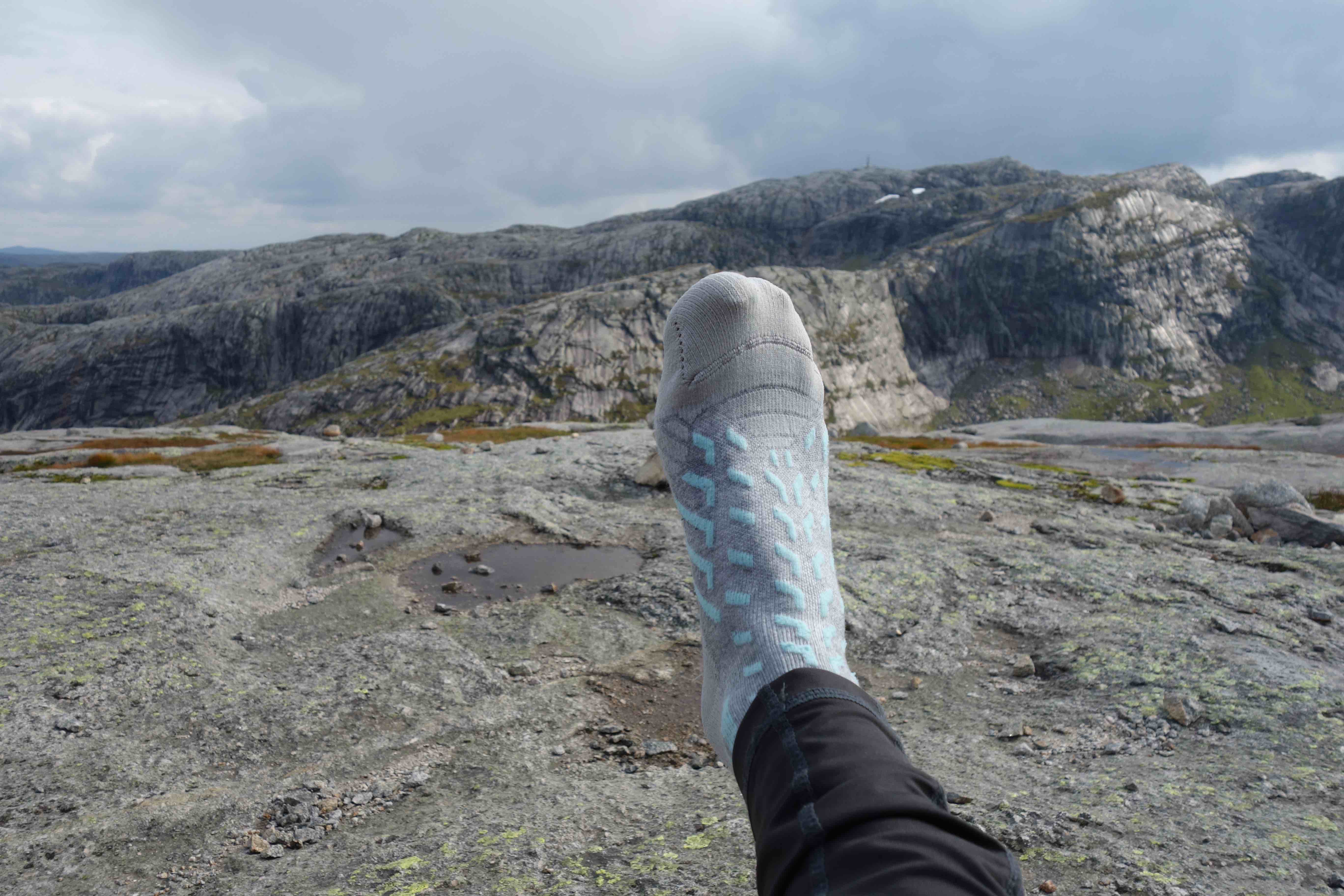 Die Socken an meinem Fuß
