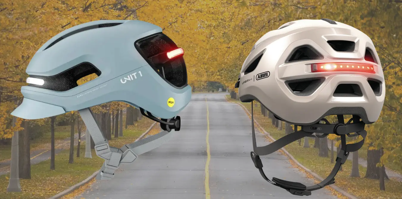 Sicher Radfahren im Herbst Helme mit Beleuchtung