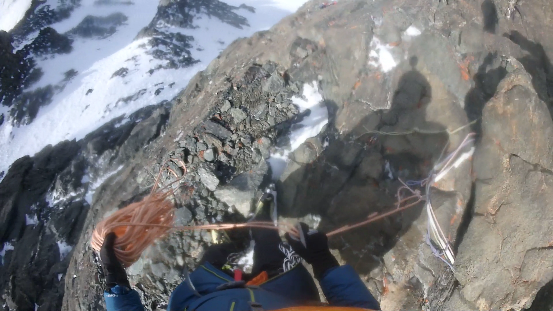 Abseilen am Rimpfischhorn 2
