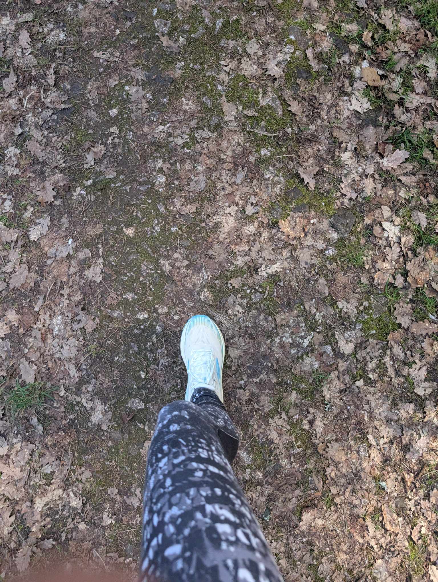 Schuh auf etwas steinigen Untergrund 