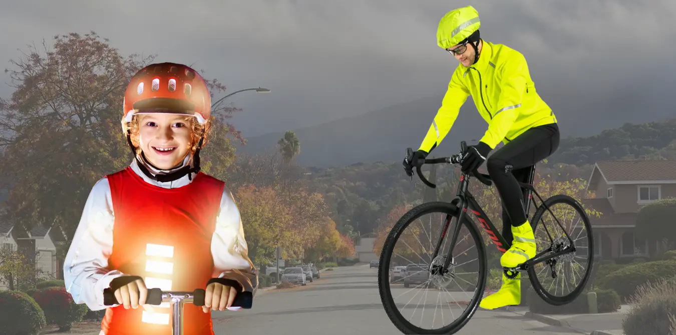 Sicher Radfahren im Herbst Bekleidung