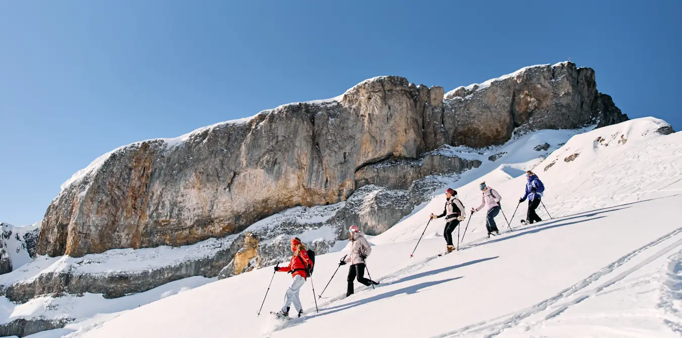 Ifen-Überschreitung mit Schneeschuhe