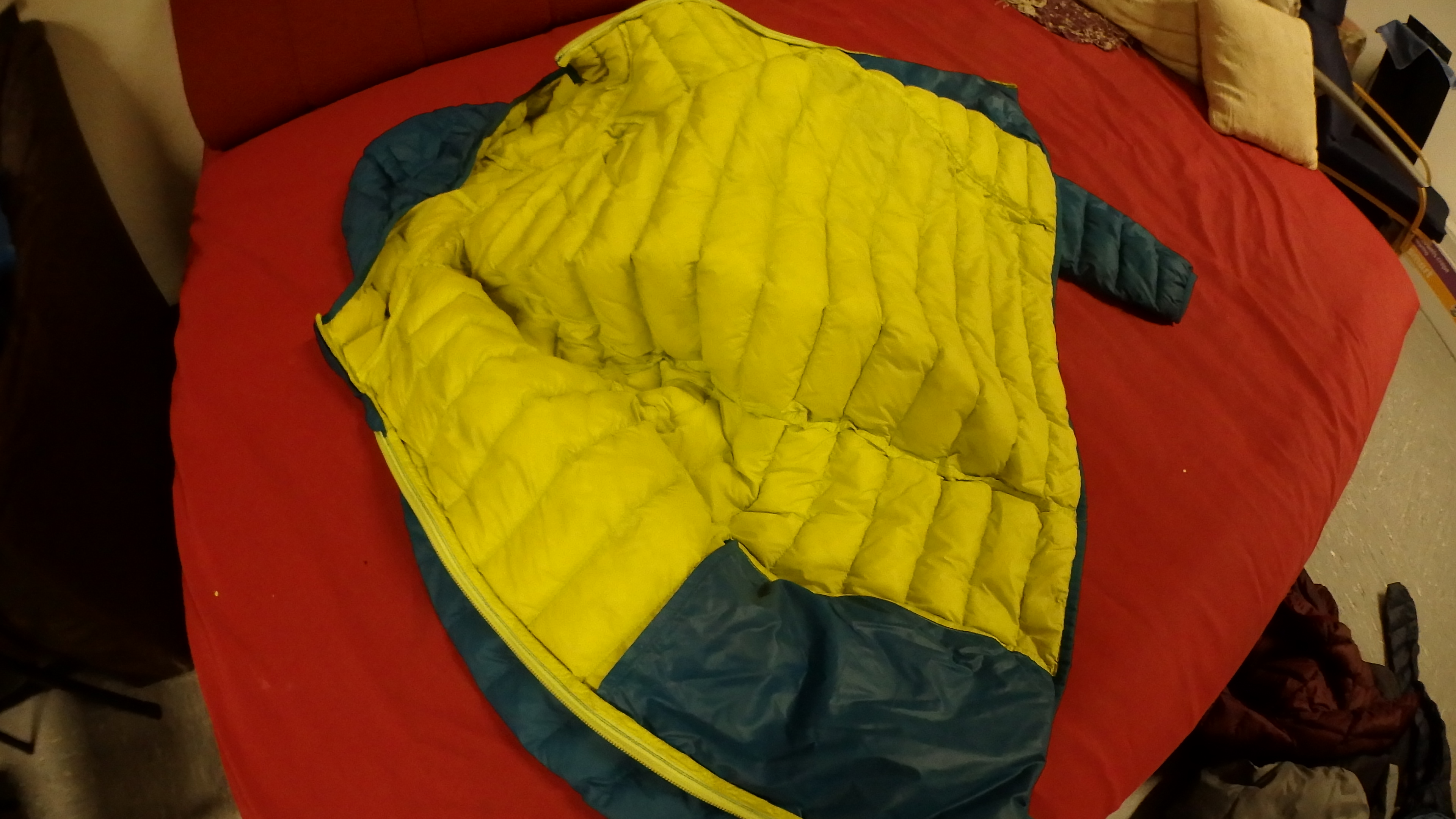 türkise Jacke nachher