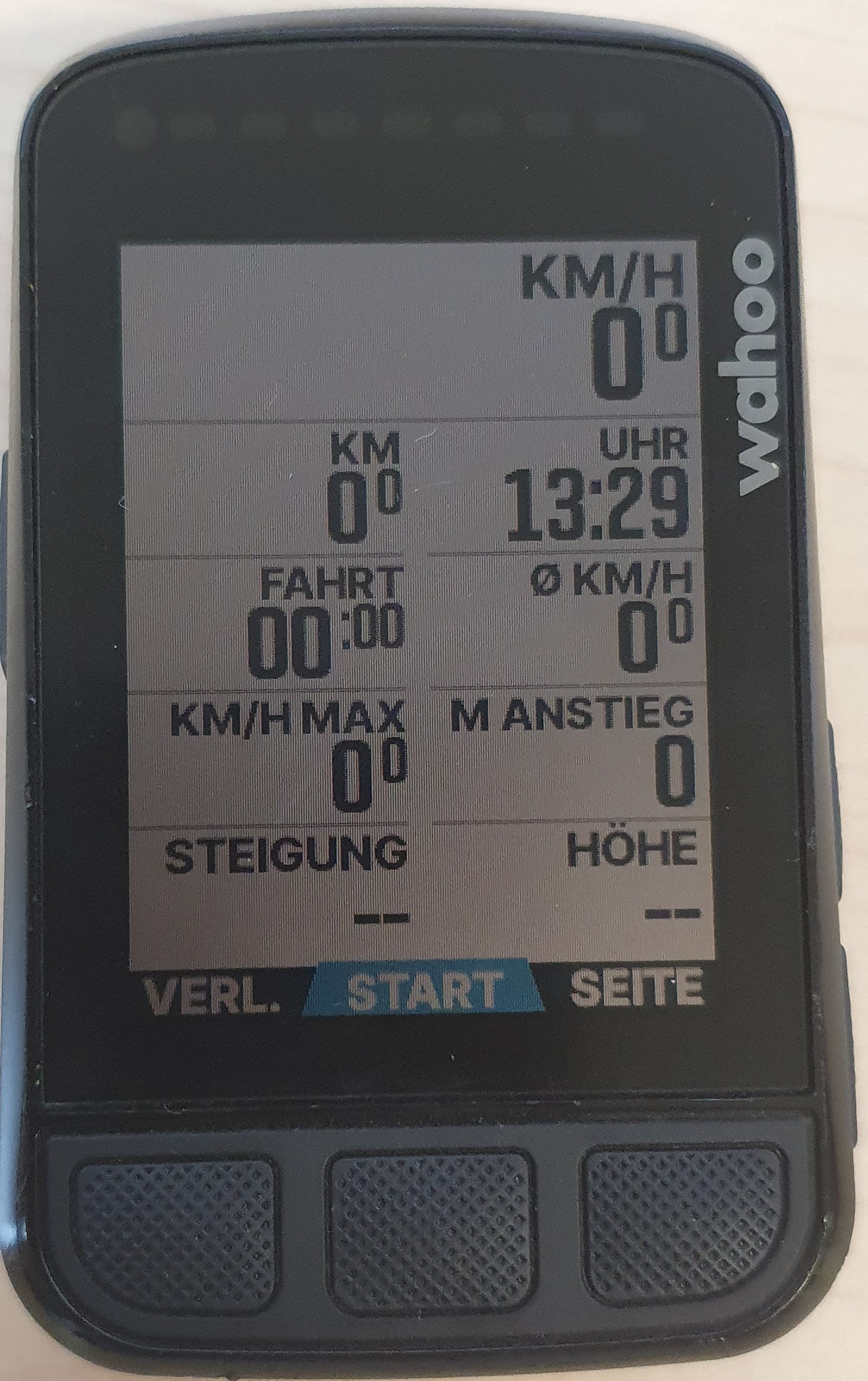 Standardanzeige während der Fahrt