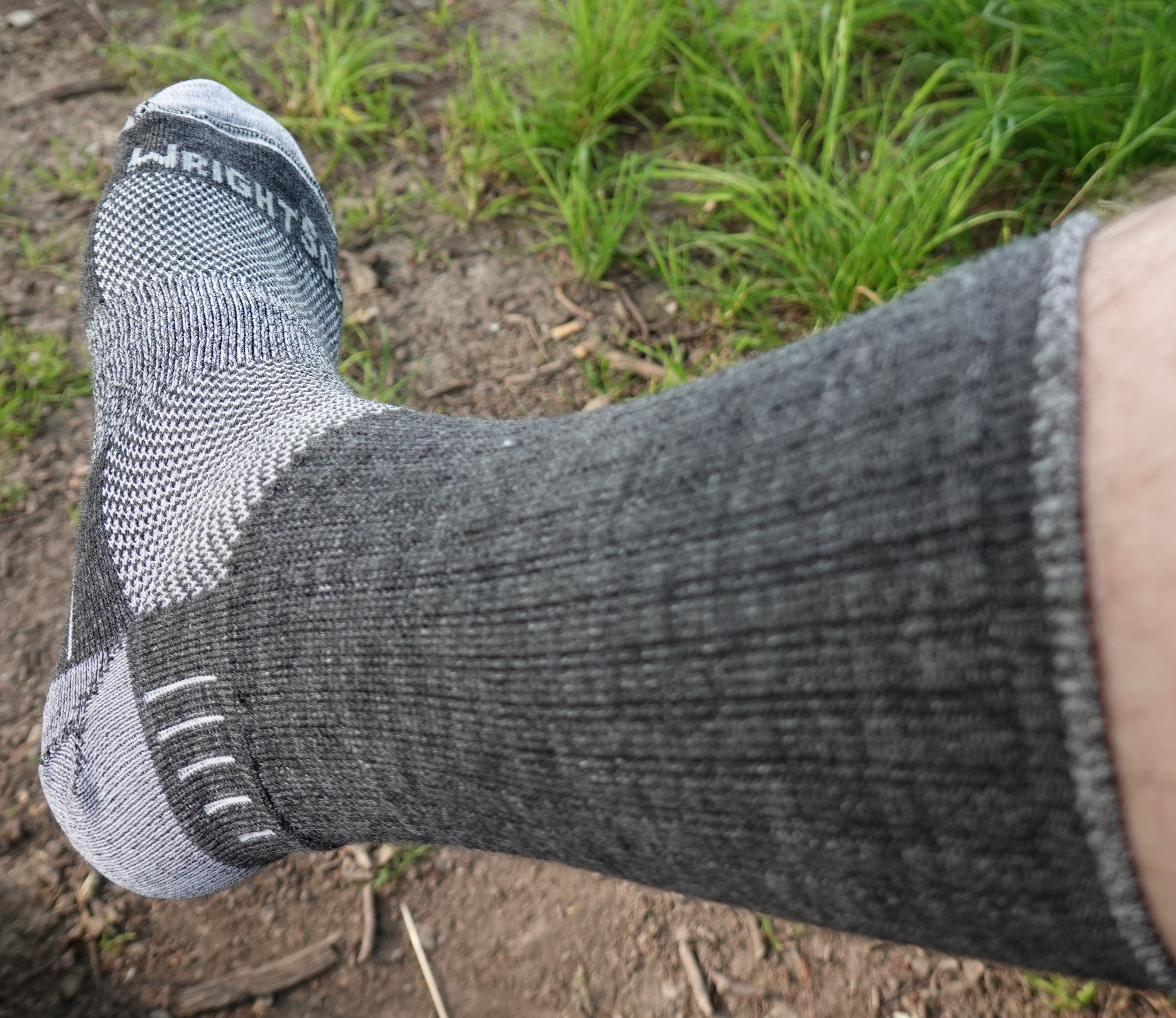 Angezogene Socke