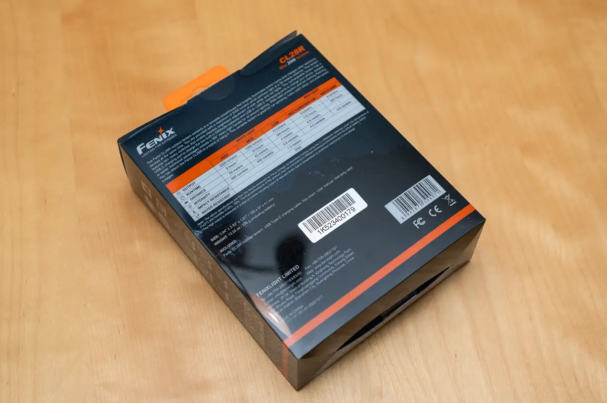 Verpackung hinten