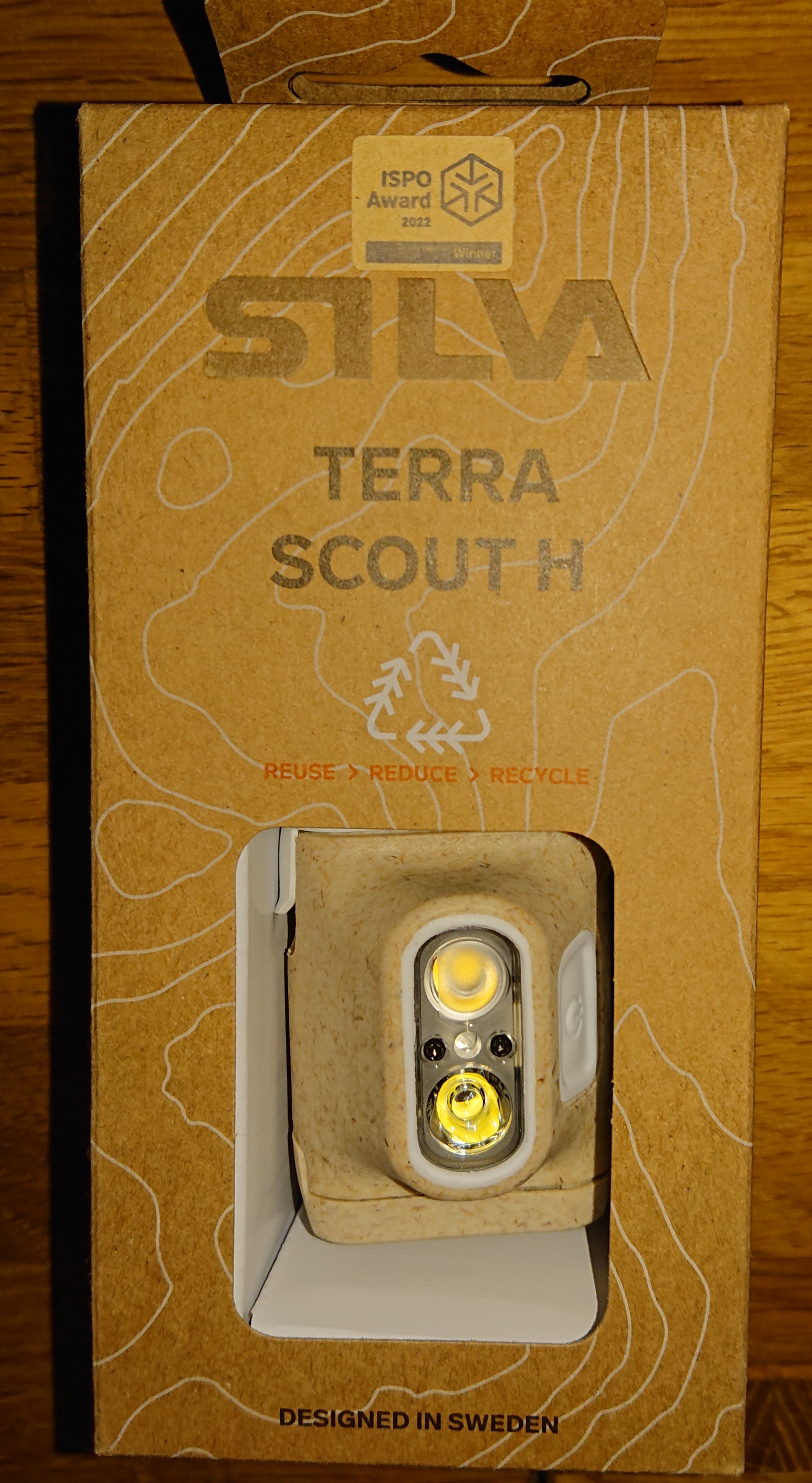 Stirnlampe mit Verpackung 
