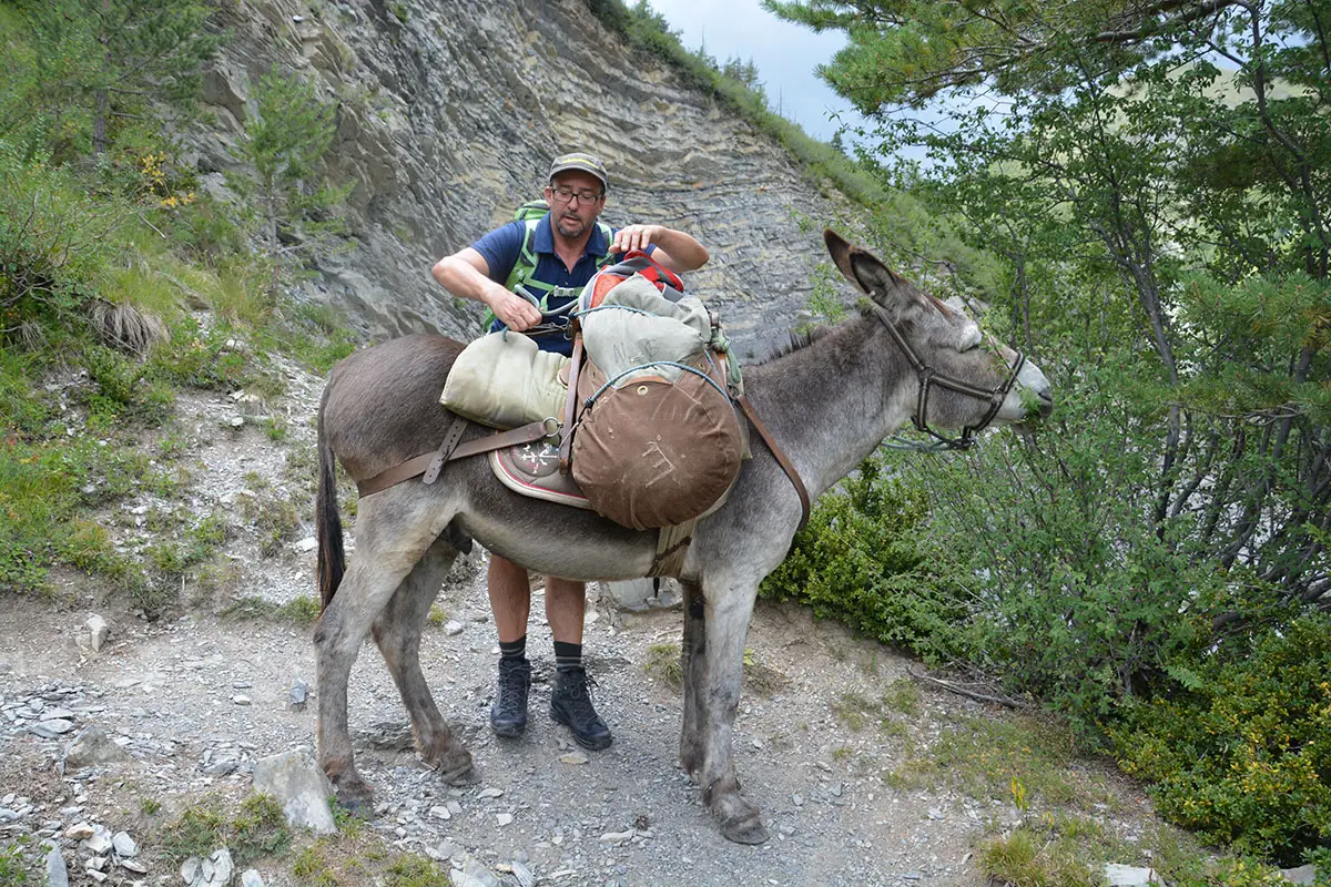 Weitwandern mit Esel -Mercantour-Südfrankreich-Esel Ouzo