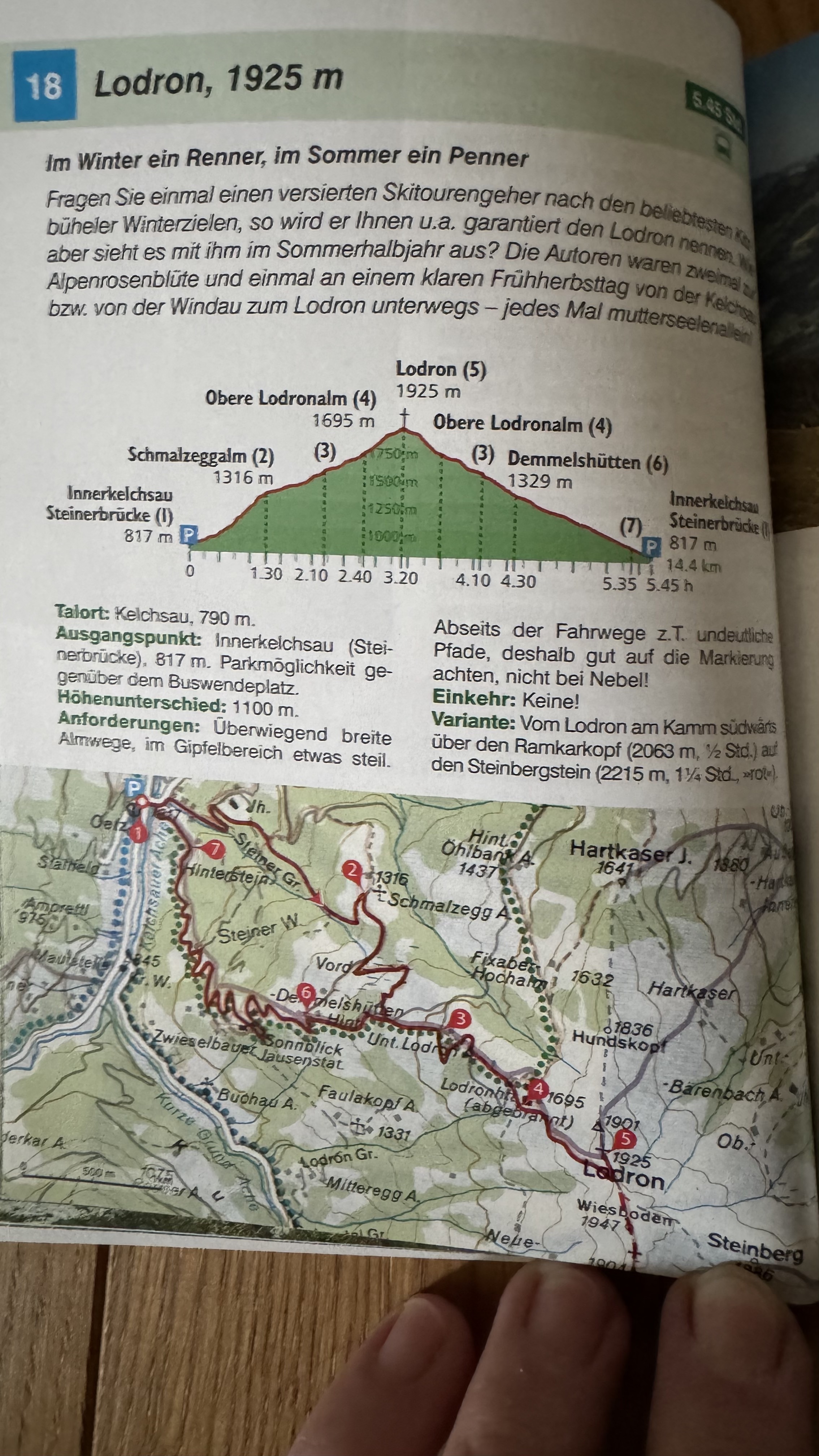 Höhenprofil und Karte einer Tour