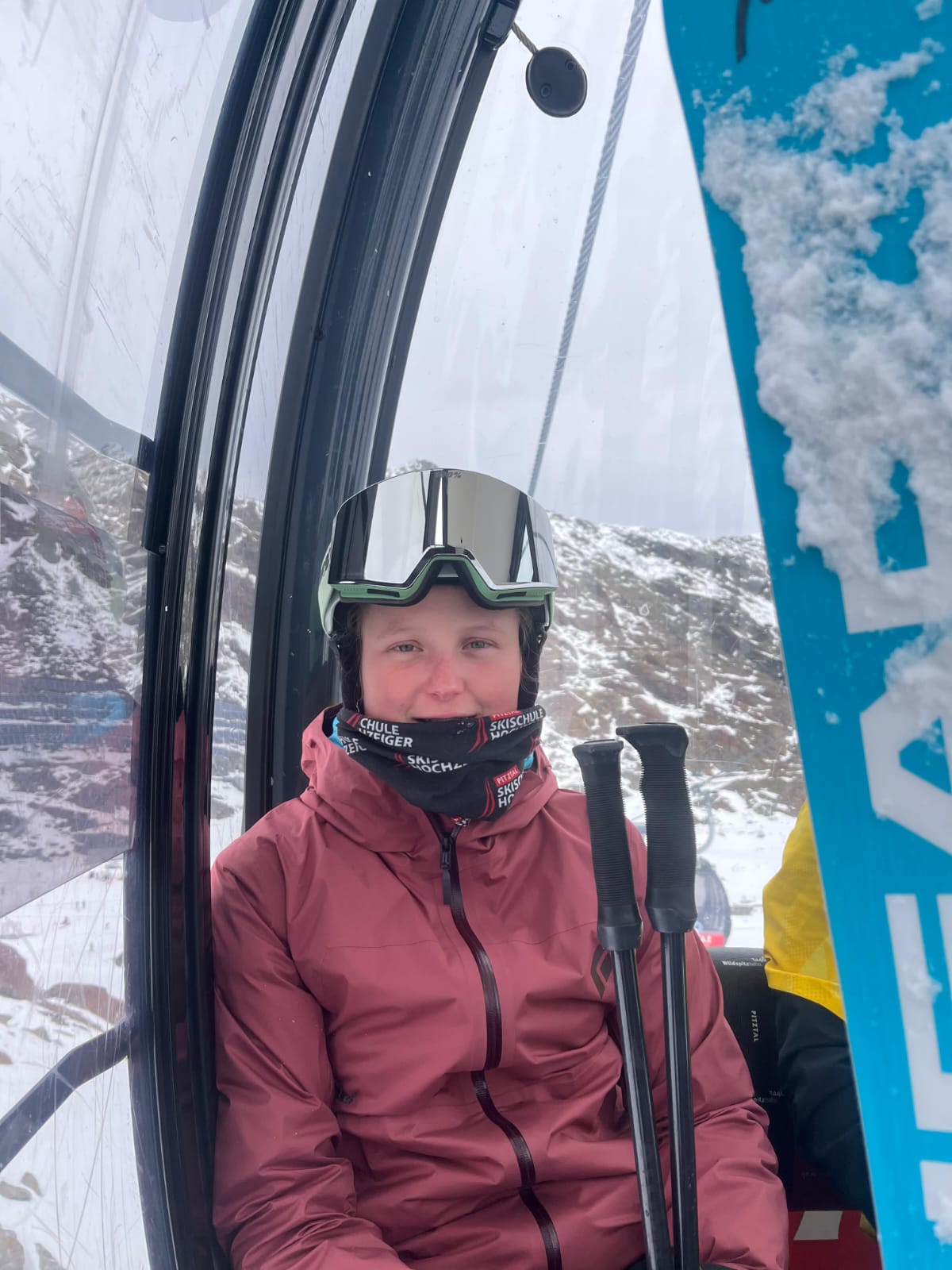 Brille auf Helm