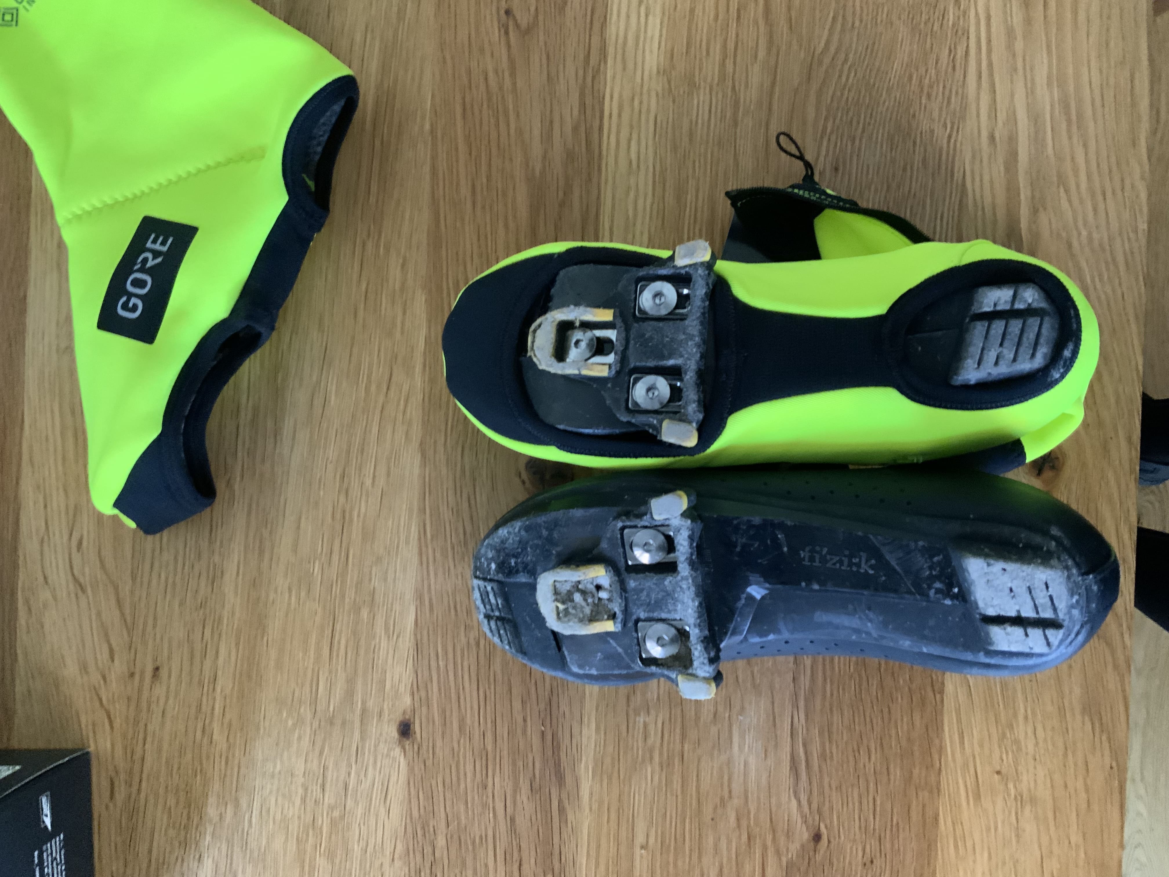 Die Schuhe "angezogen"