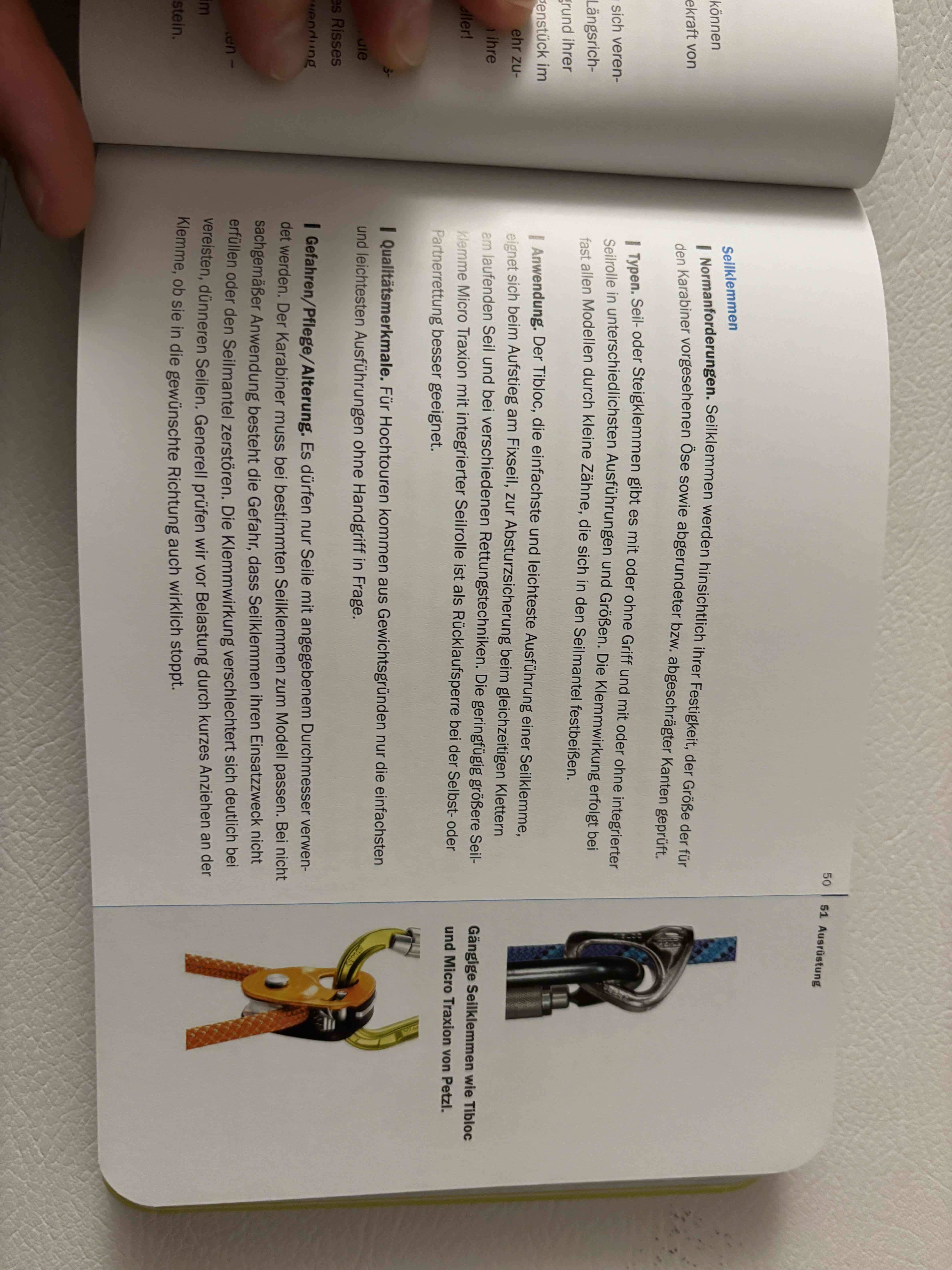 Fotos auf einer Ausrüstungsseite